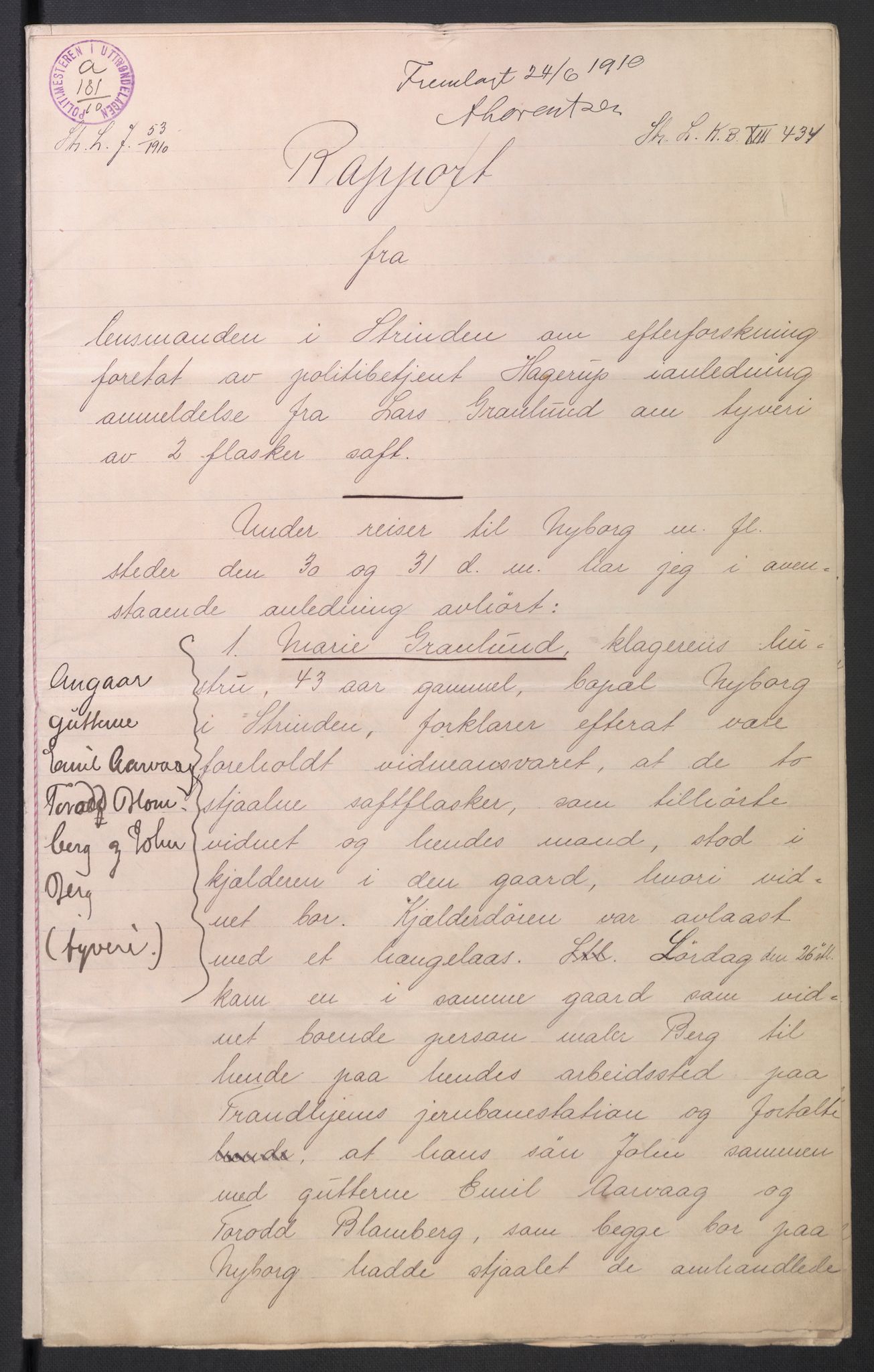 Falstad skolehjem, RA/S-1676/E/Eb/L0010: Elevmapper løpenr. 210-239, 1910-1917, p. 151