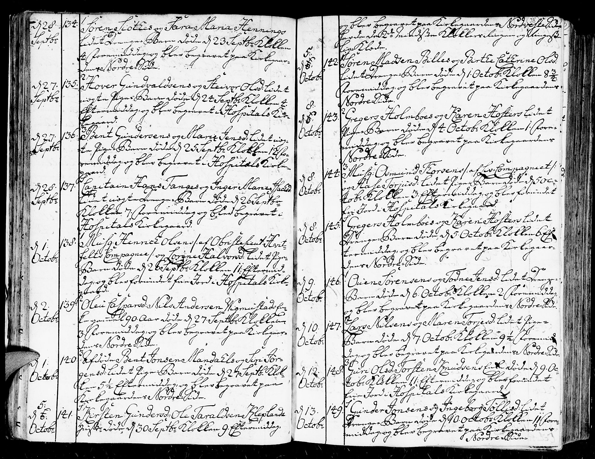 Kristiansand domprosti, AV/SAK-1112-0006/F/Fa/L0004: Parish register (official) no. A 4, 1762-1794, p. 38