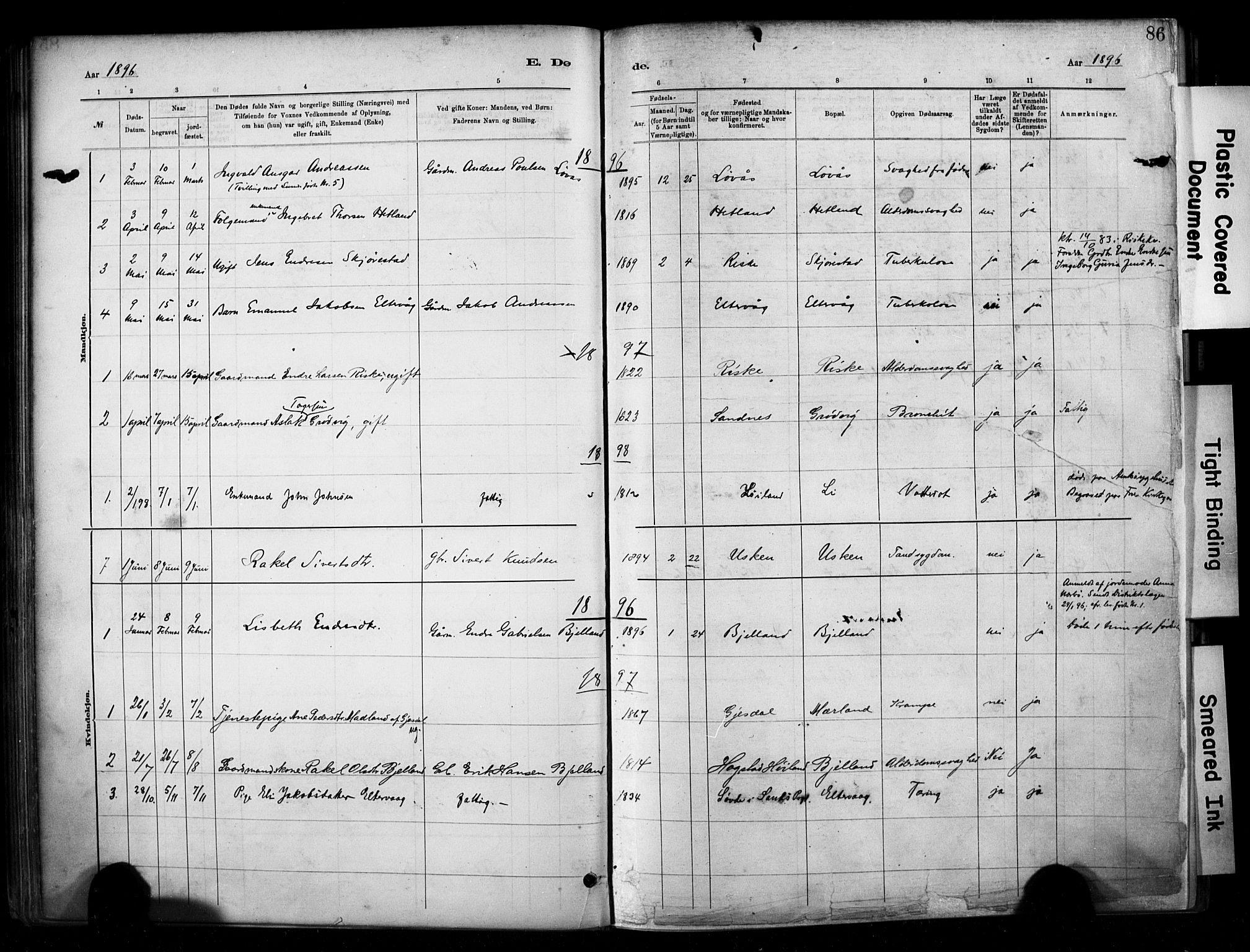 Hetland sokneprestkontor, AV/SAST-A-101826/30/30BA/L0010: Parish register (official) no. A 10, 1882-1925, p. 86