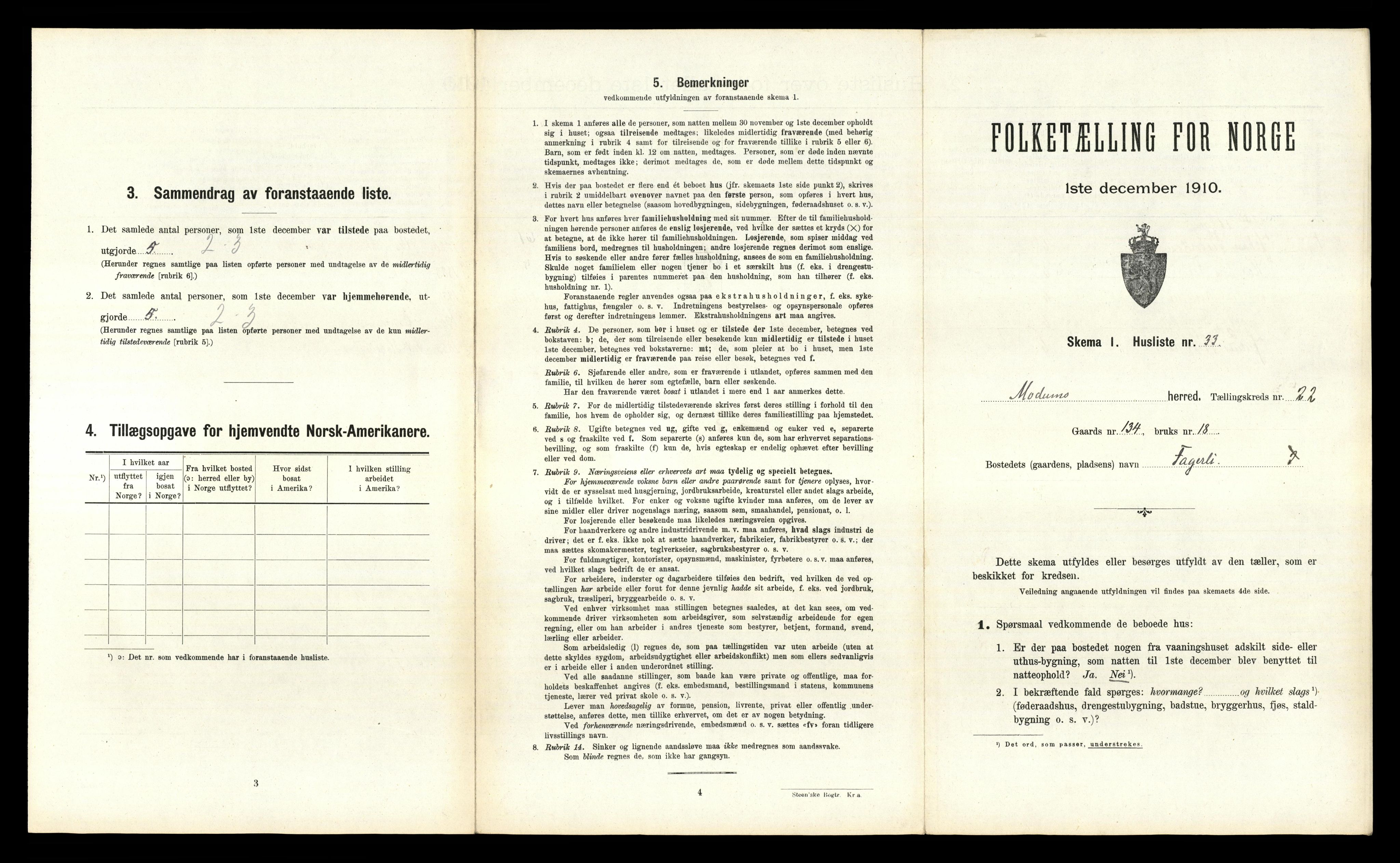 RA, 1910 census for Modum, 1910, p. 3506