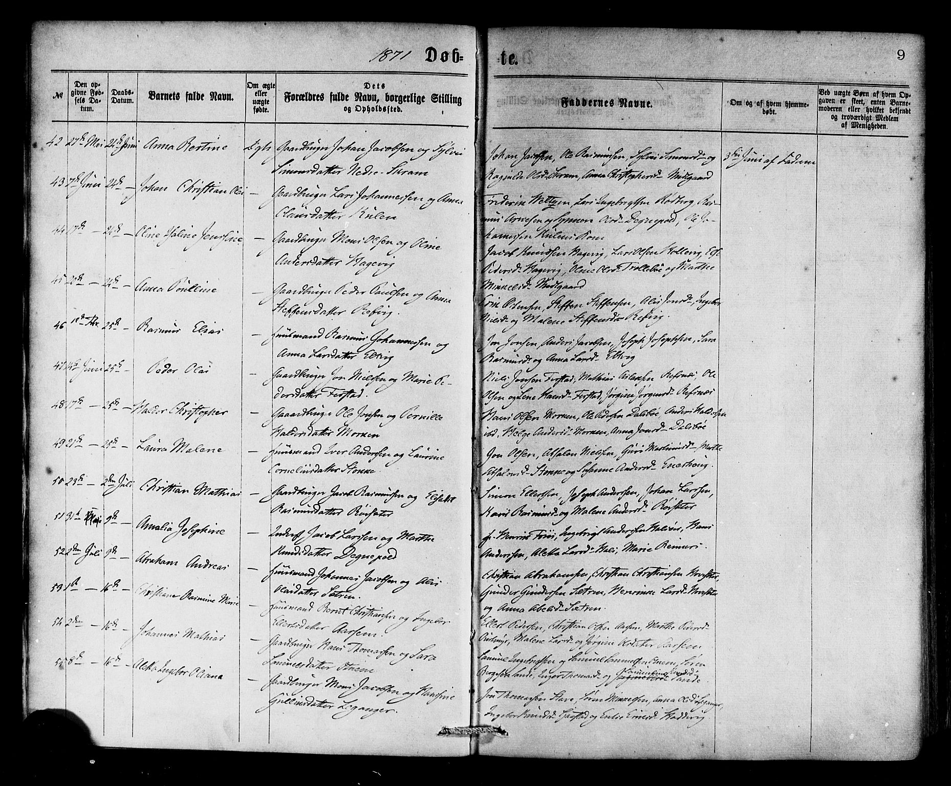 Selje sokneprestembete, SAB/A-99938/H/Ha/Haa/Haaa: Parish register (official) no. A 12, 1870-1880, p. 9