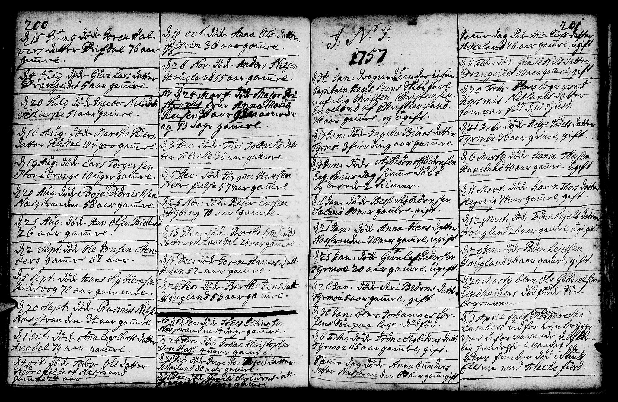 Lund sokneprestkontor, AV/SAST-A-101809/S06/L0002: Parish register (official) no. A 2, 1738-1760, p. 200-201