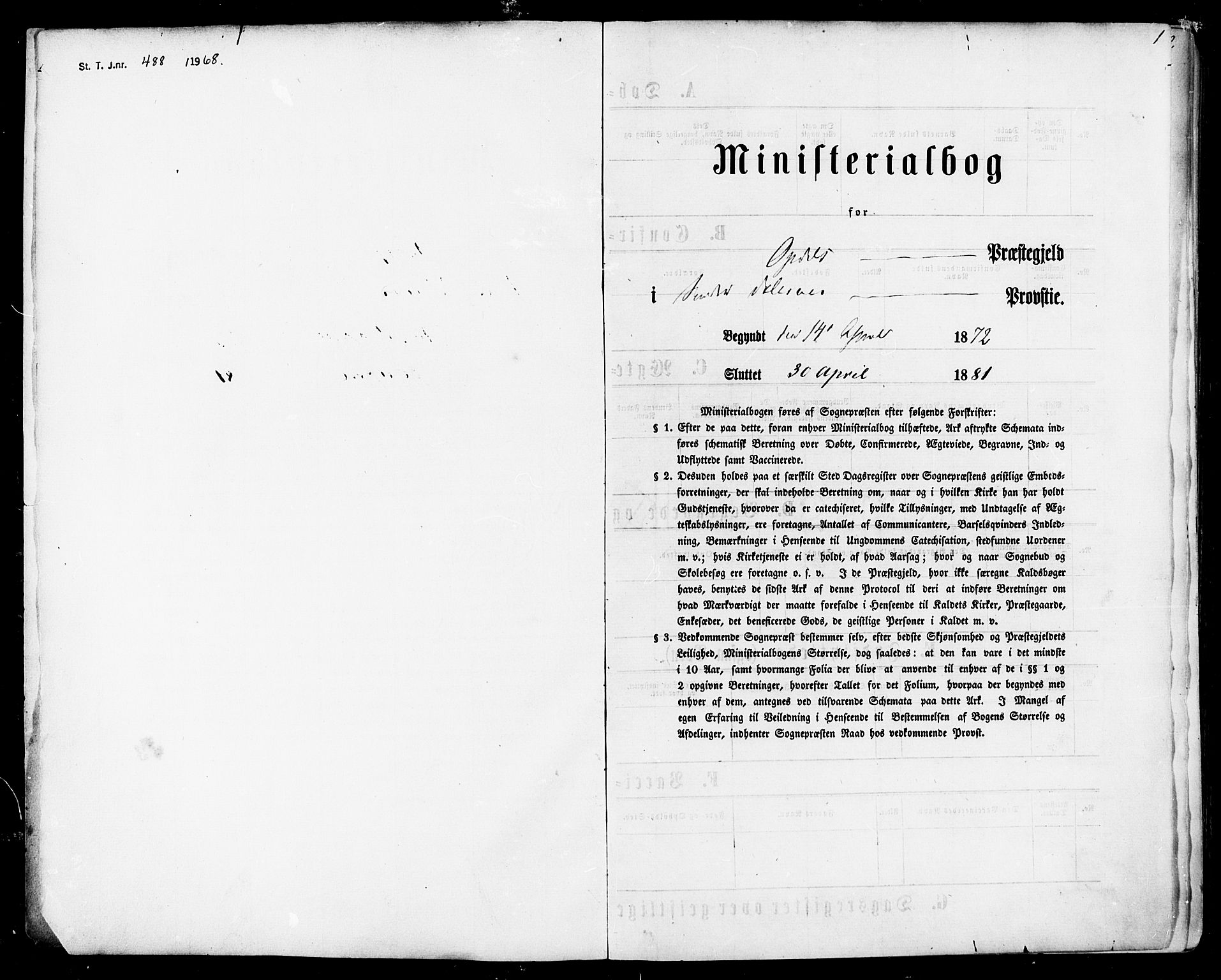 Ministerialprotokoller, klokkerbøker og fødselsregistre - Sør-Trøndelag, SAT/A-1456/678/L0900: Parish register (official) no. 678A09, 1872-1881, p. 1