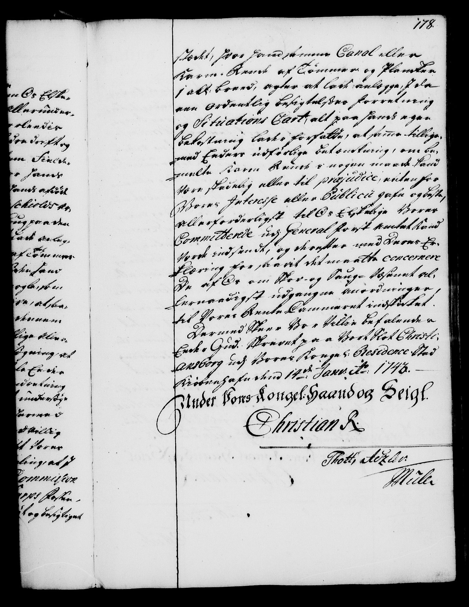 Rentekammeret, Kammerkanselliet, AV/RA-EA-3111/G/Gg/Gga/L0005: Norsk ekspedisjonsprotokoll med register (merket RK 53.5), 1741-1749, p. 178