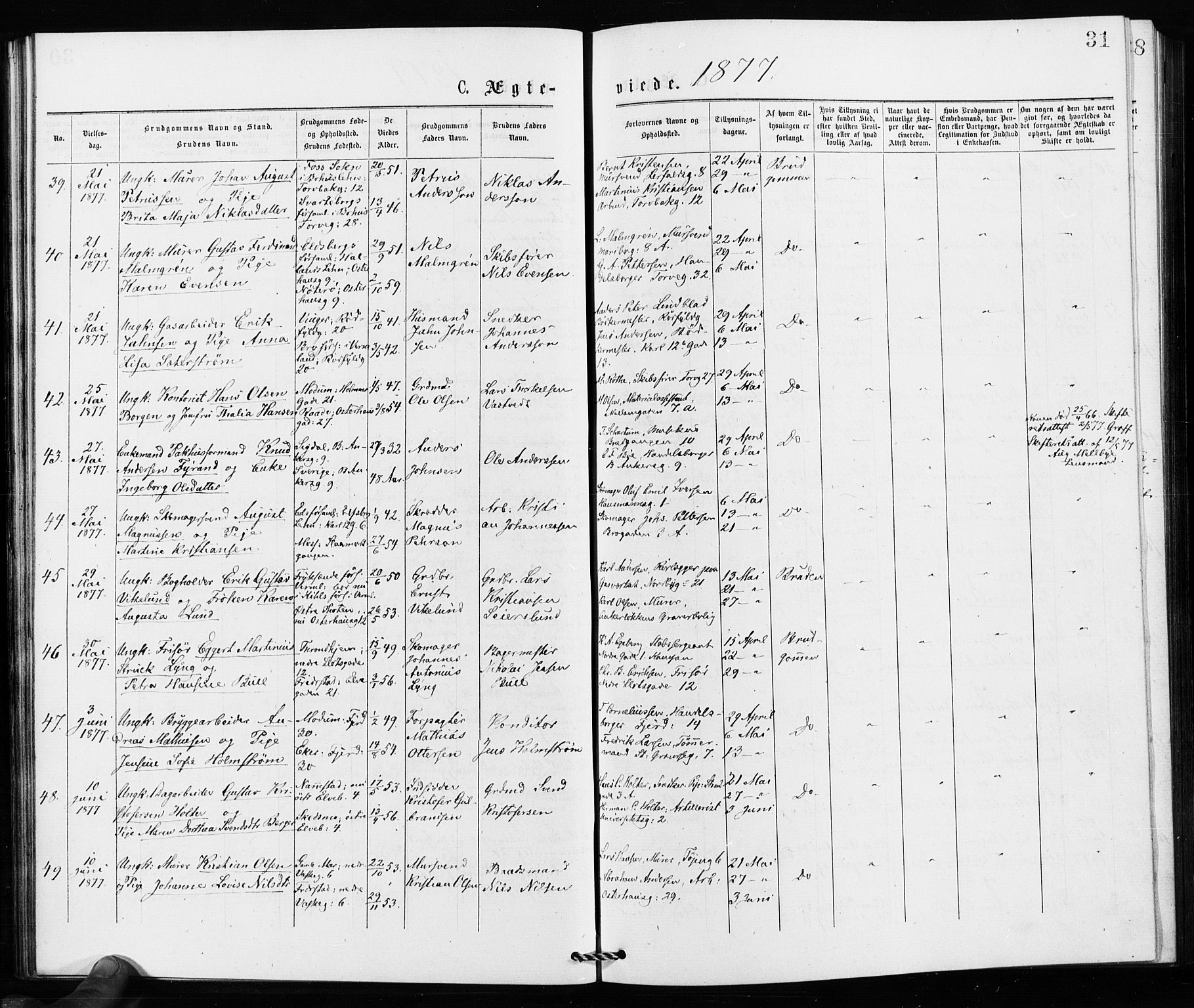 Jakob prestekontor Kirkebøker, SAO/A-10850/F/Fa/L0002: Parish register (official) no. 2, 1875-1879, p. 31
