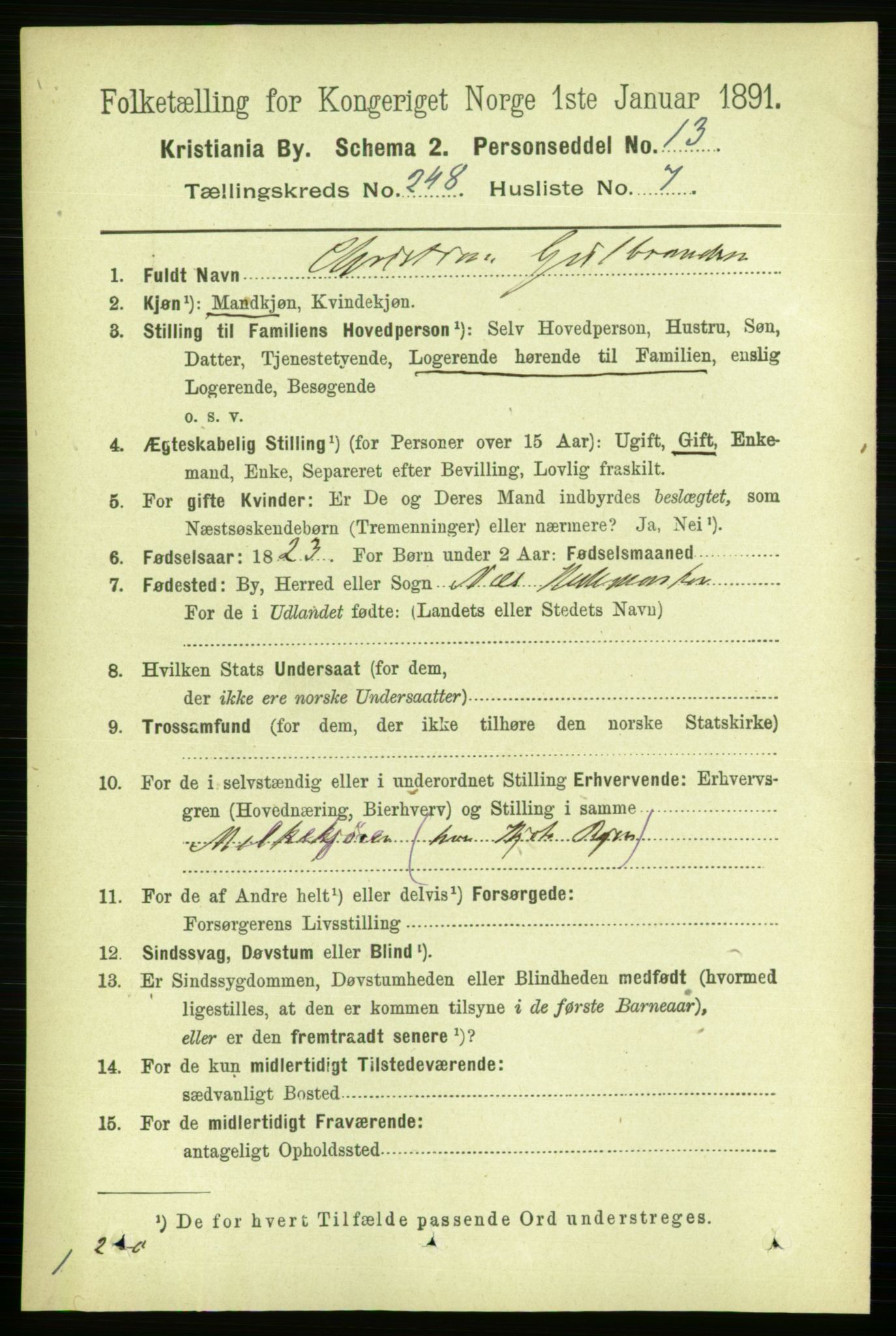 RA, 1891 census for 0301 Kristiania, 1891, p. 151312