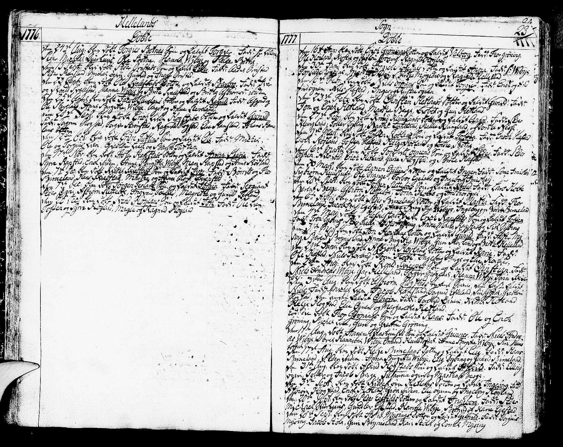 Helleland sokneprestkontor, SAST/A-101810: Parish register (official) no. A 2 /1, 1762-1791, p. 23
