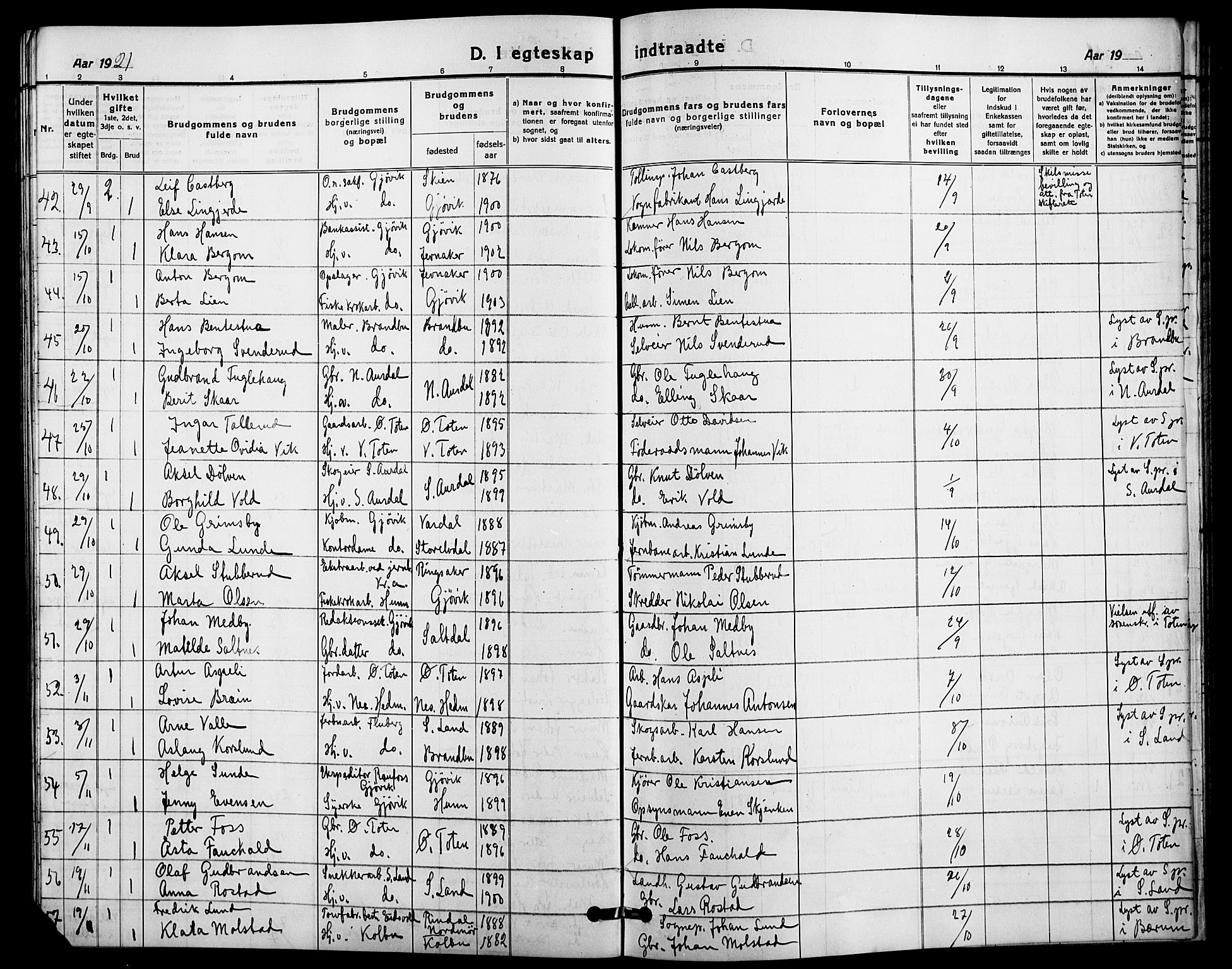 Vardal prestekontor, SAH/PREST-100/H/Ha/Hab/L0014: Parish register (copy) no. 14, 1911-1922, p. 238p