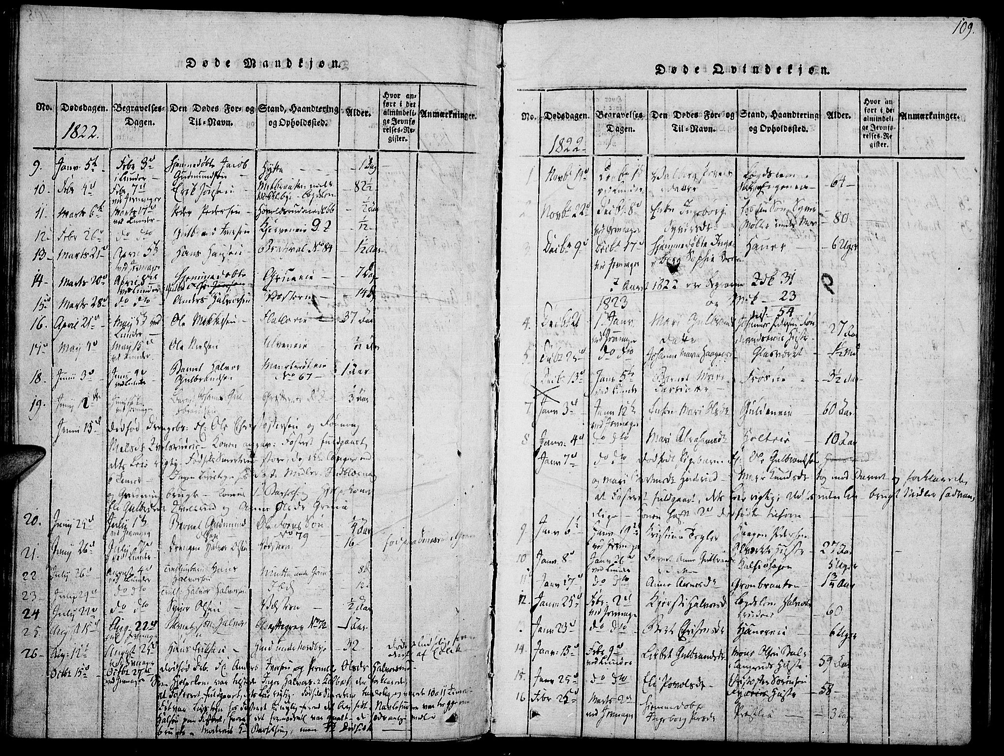 Jevnaker prestekontor, AV/SAH-PREST-116/H/Ha/Haa/L0005: Parish register (official) no. 5, 1815-1837, p. 109