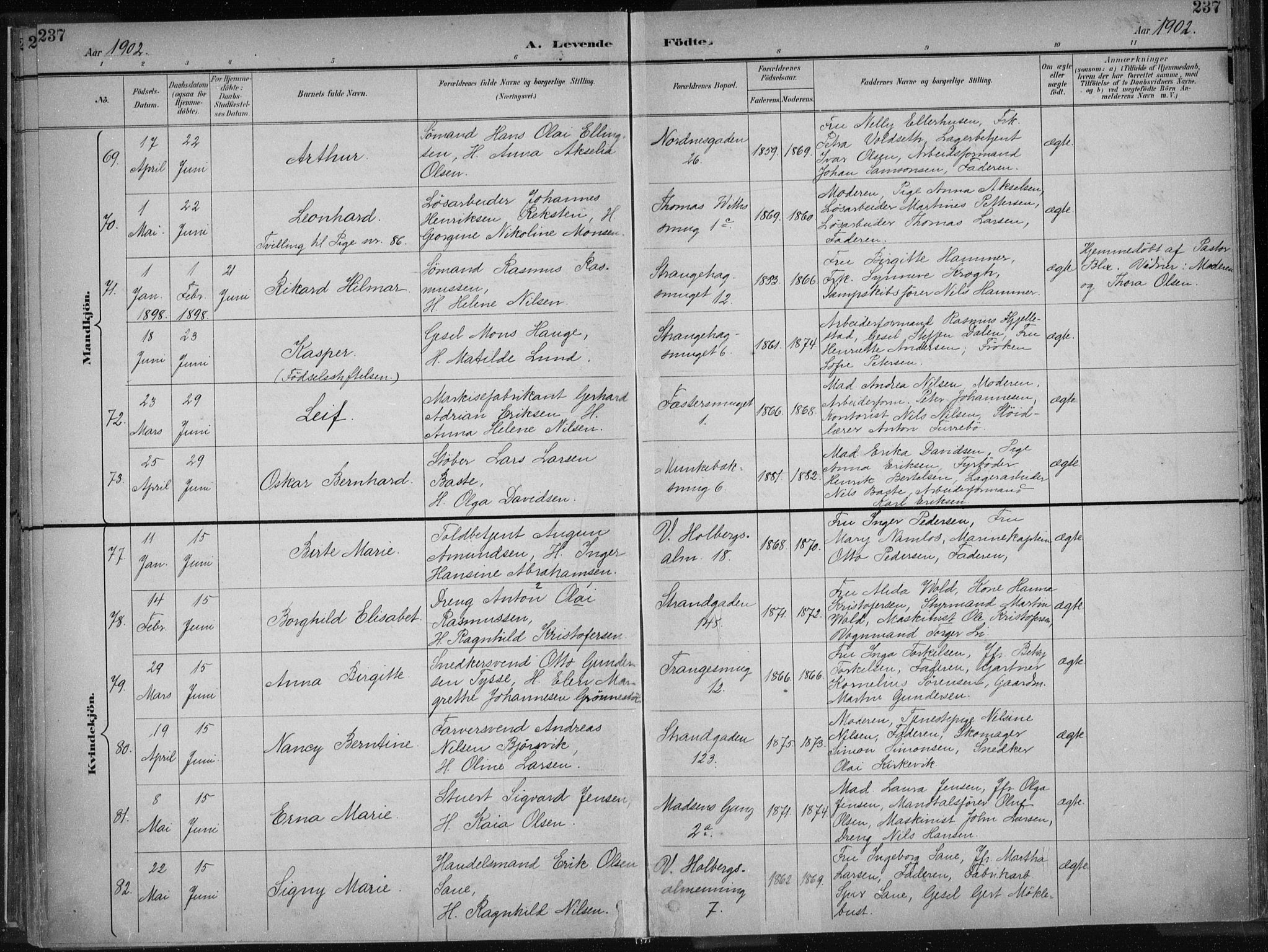 Nykirken Sokneprestembete, SAB/A-77101/H/Haa/L0018: Parish register (official) no. B 6, 1895-1903, p. 237