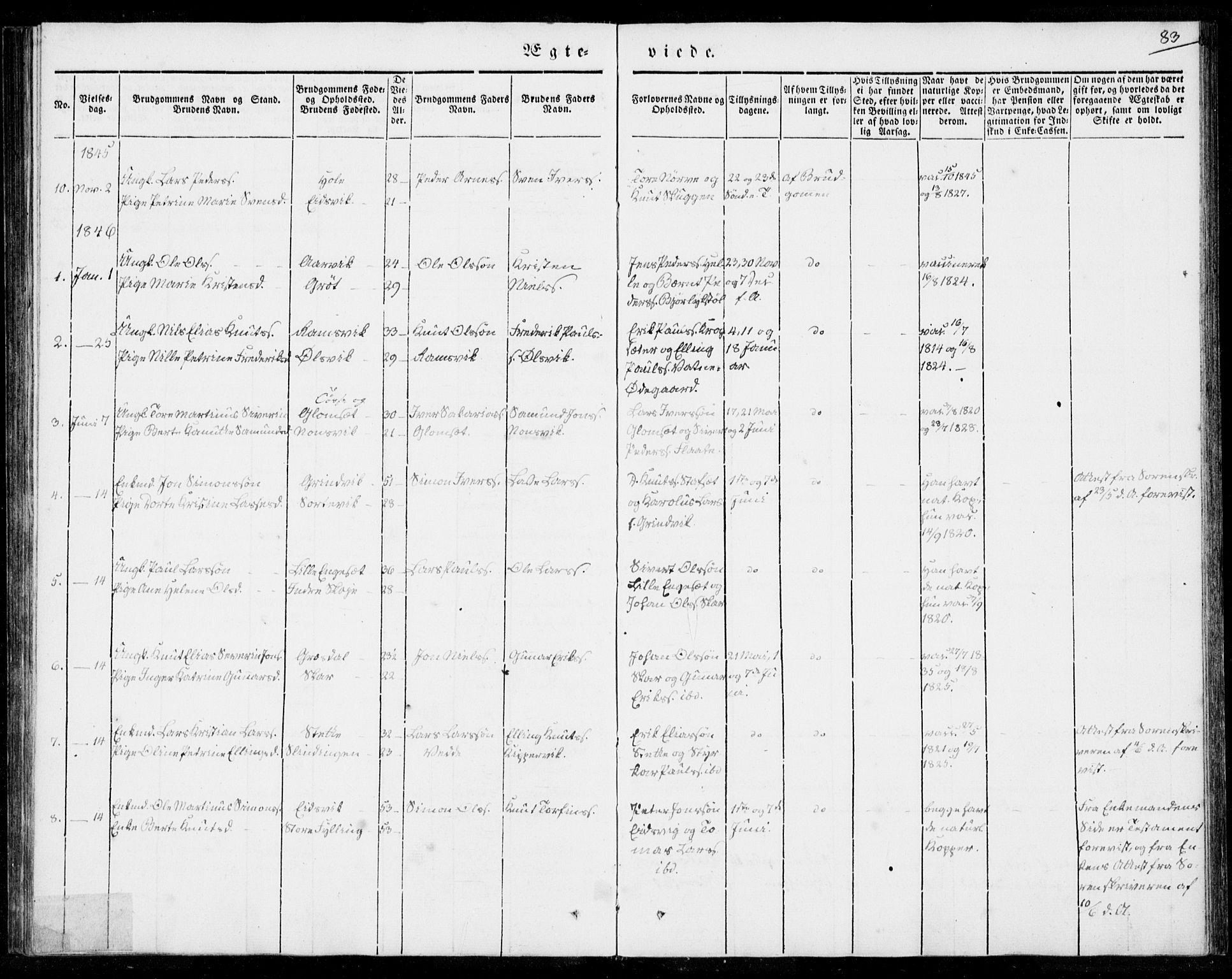Ministerialprotokoller, klokkerbøker og fødselsregistre - Møre og Romsdal, SAT/A-1454/524/L0352: Parish register (official) no. 524A04, 1838-1847, p. 83