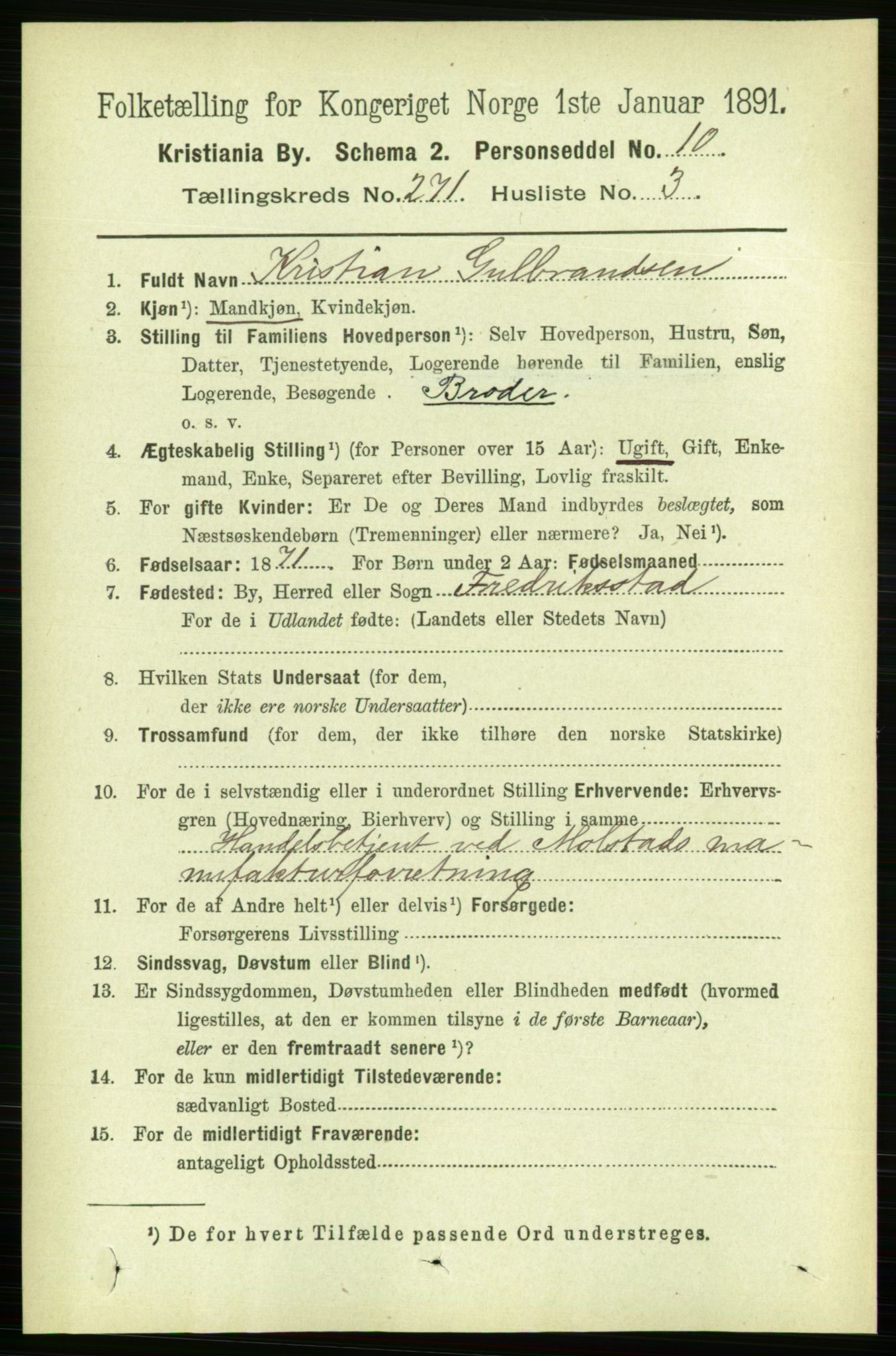 RA, 1891 census for 0301 Kristiania, 1891, p. 164674