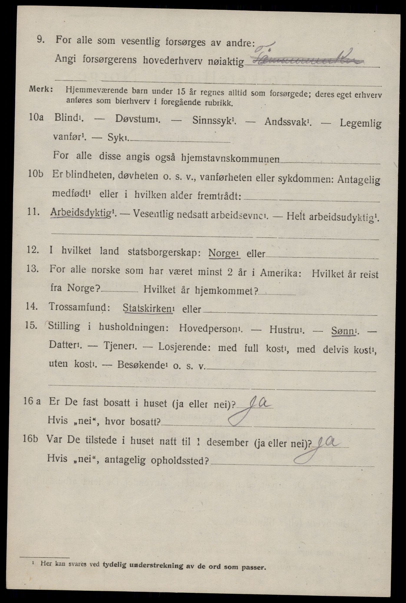 SAKO, 1920 census for Nissedal, 1920, p. 3046