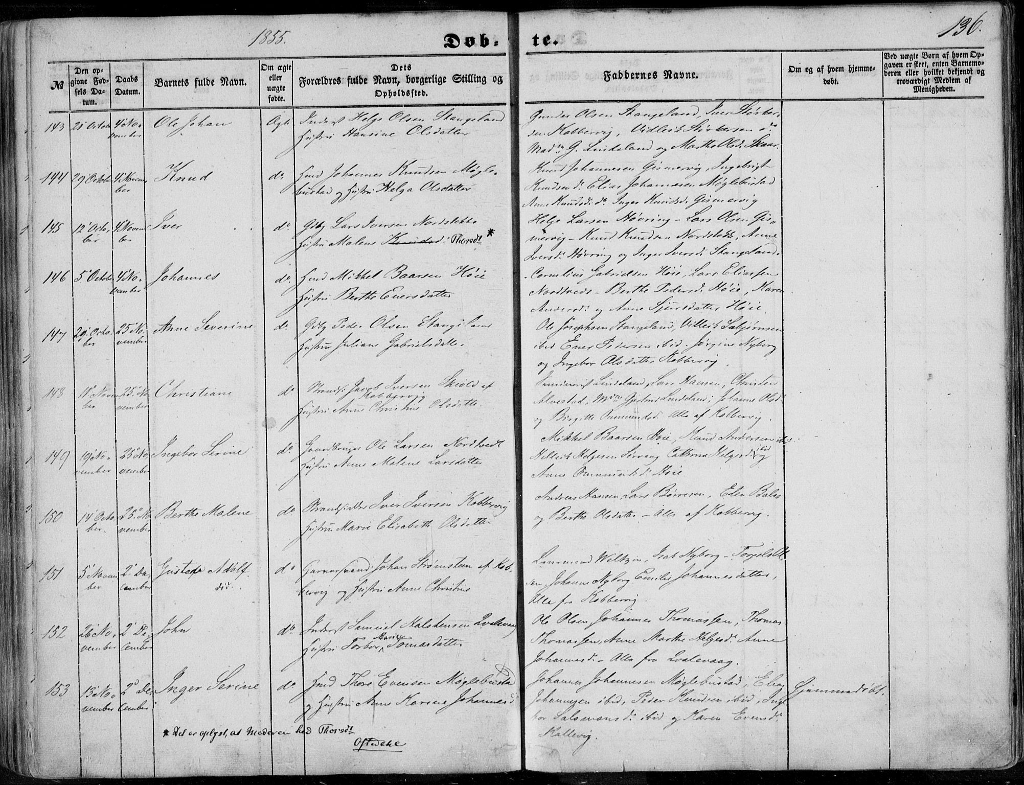 Avaldsnes sokneprestkontor, AV/SAST-A -101851/H/Ha/Haa/L0008: Parish register (official) no. A 8, 1847-1857, p. 136