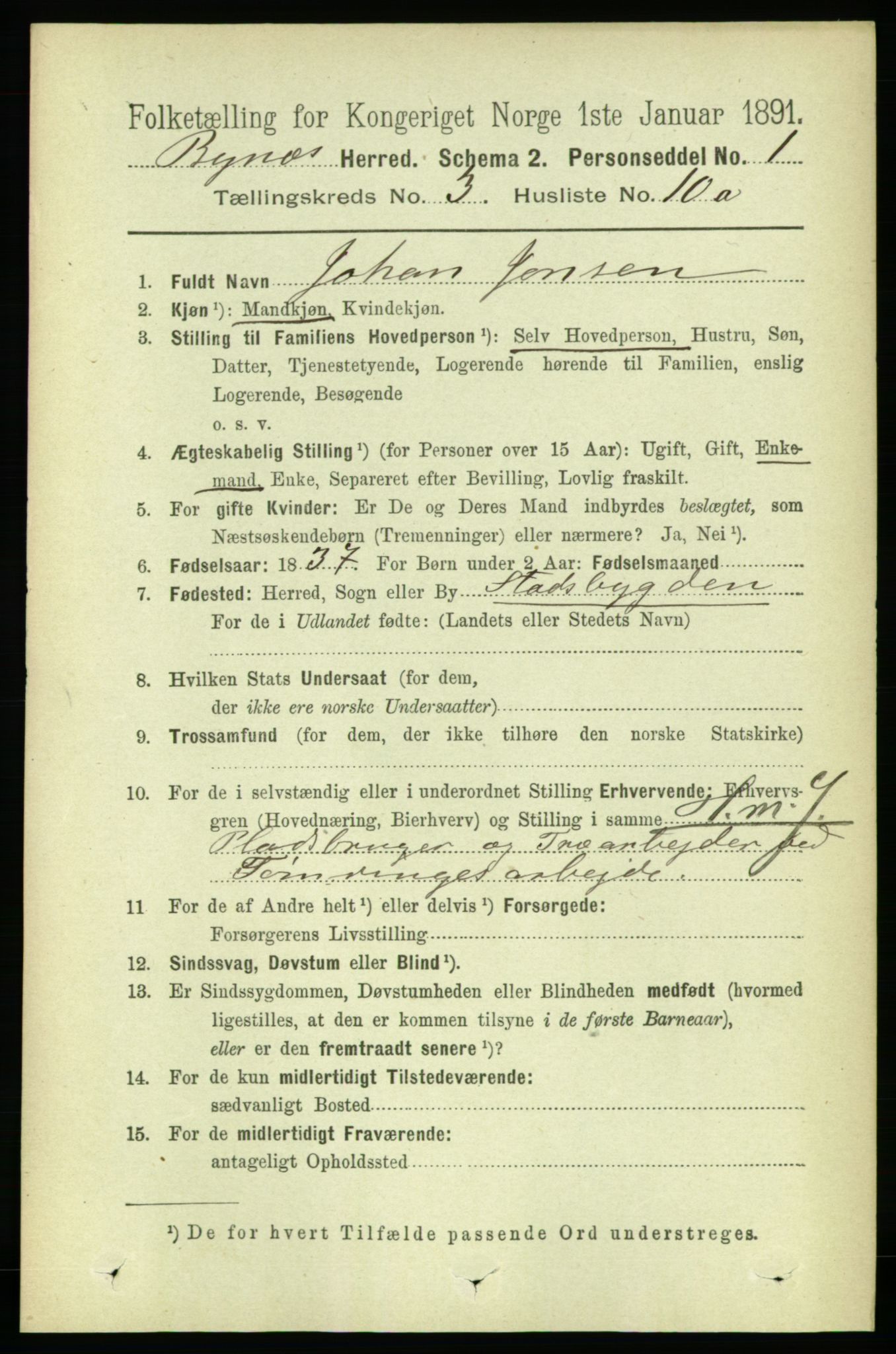 RA, 1891 census for 1655 Byneset, 1891, p. 1333