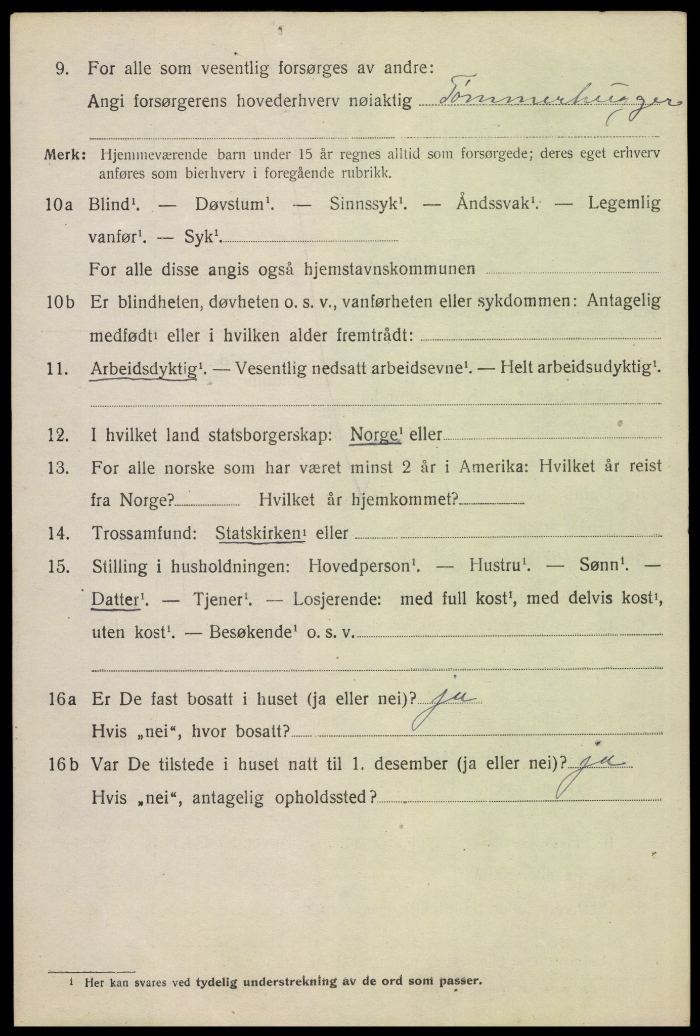 SAH, 1920 census for Vinger, 1920, p. 8507