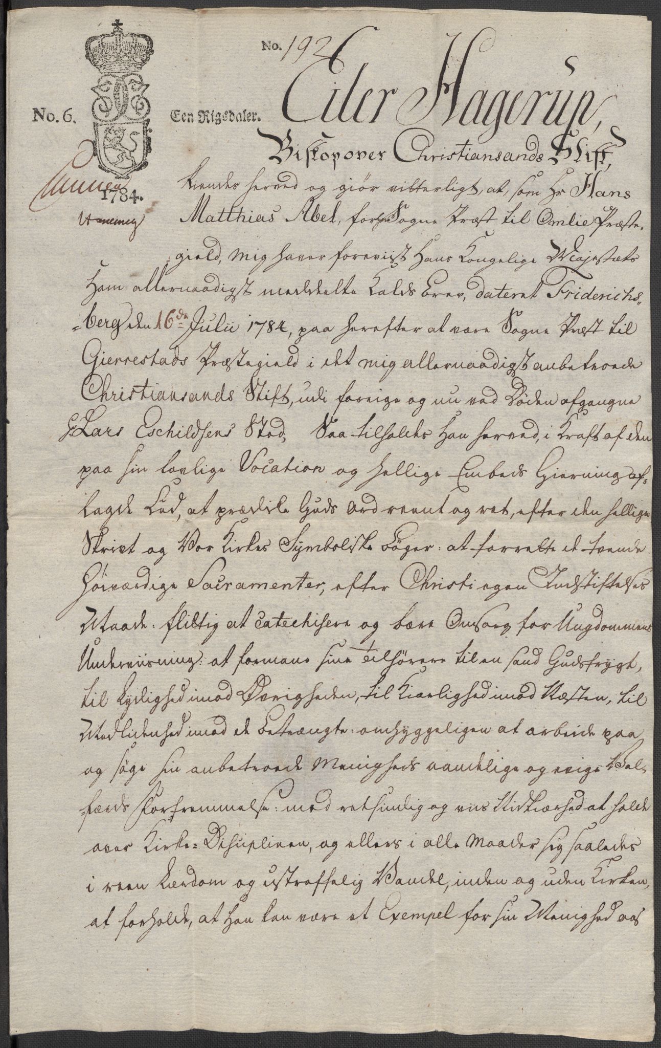 Riksarkivets diplomsamling, RA/EA-5965/F15/L0030: Prestearkiv - Aust-Agder, 1641-1812, p. 143