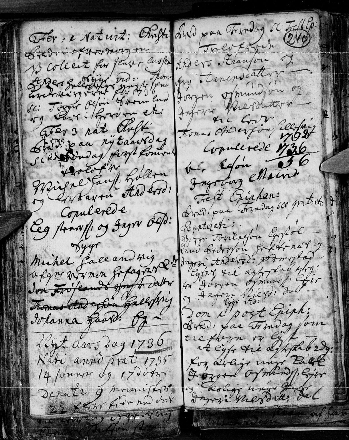 Søgne sokneprestkontor, AV/SAK-1111-0037/F/Fa/Fab/L0001: Parish register (official) no. A 1, 1716-1740, p. 240