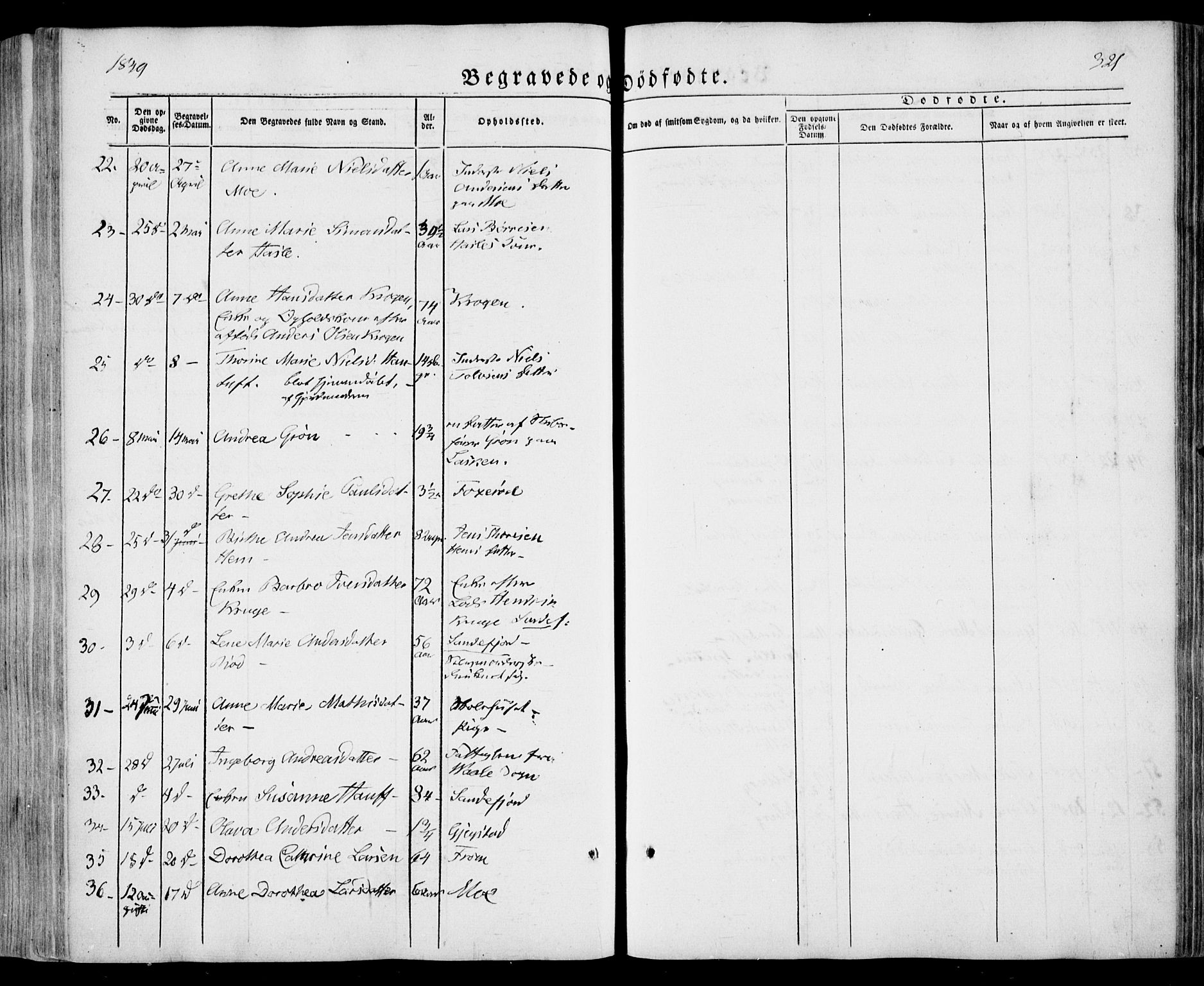 Sandar kirkebøker, SAKO/A-243/F/Fa/L0006: Parish register (official) no. 6, 1847-1860, p. 321