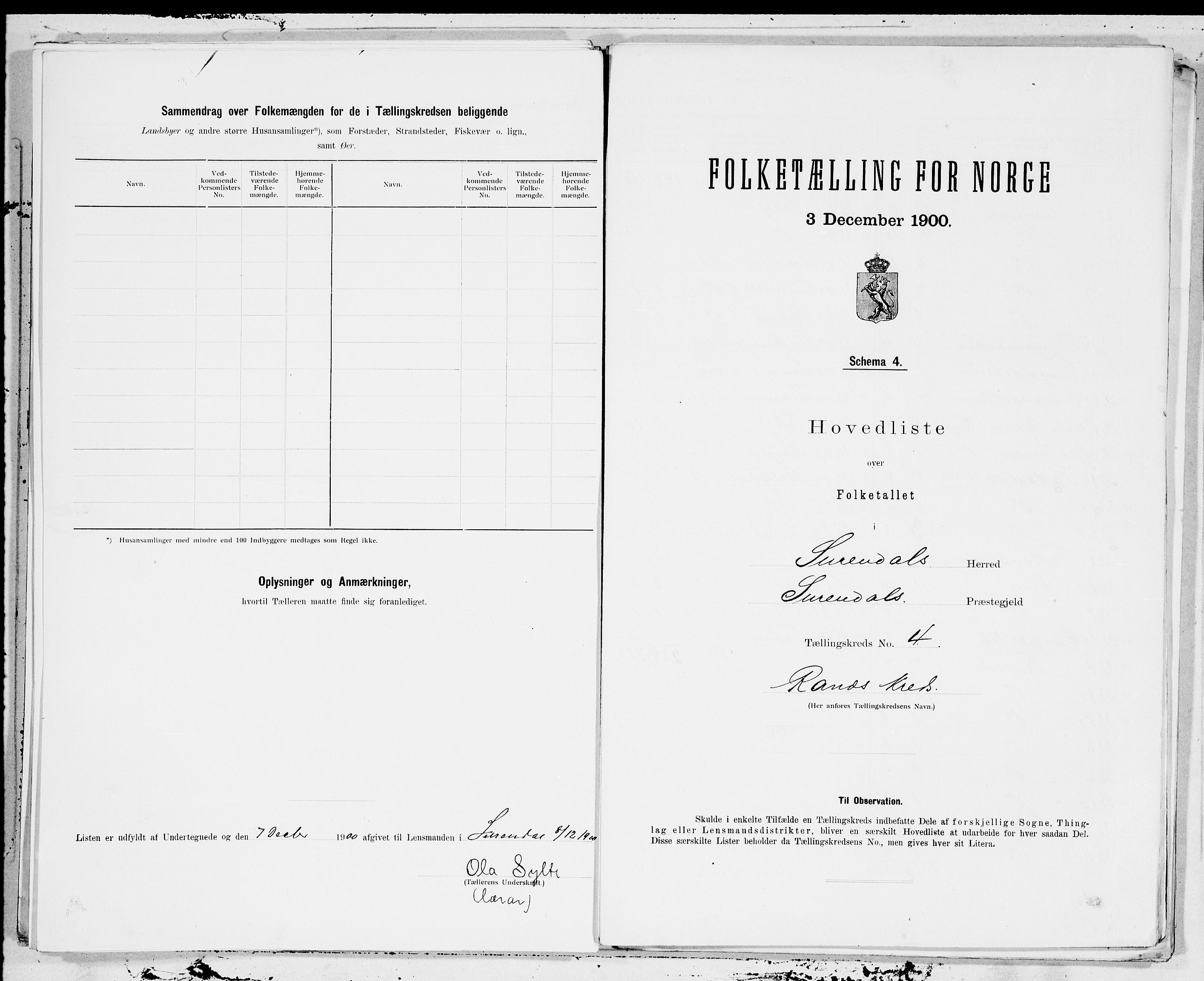 SAT, 1900 census for Surnadal, 1900, p. 10