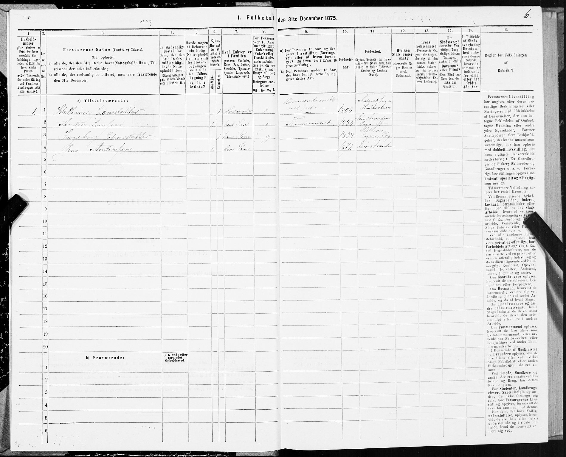 SAT, 1875 census for 1653P Melhus, 1875, p. 8006