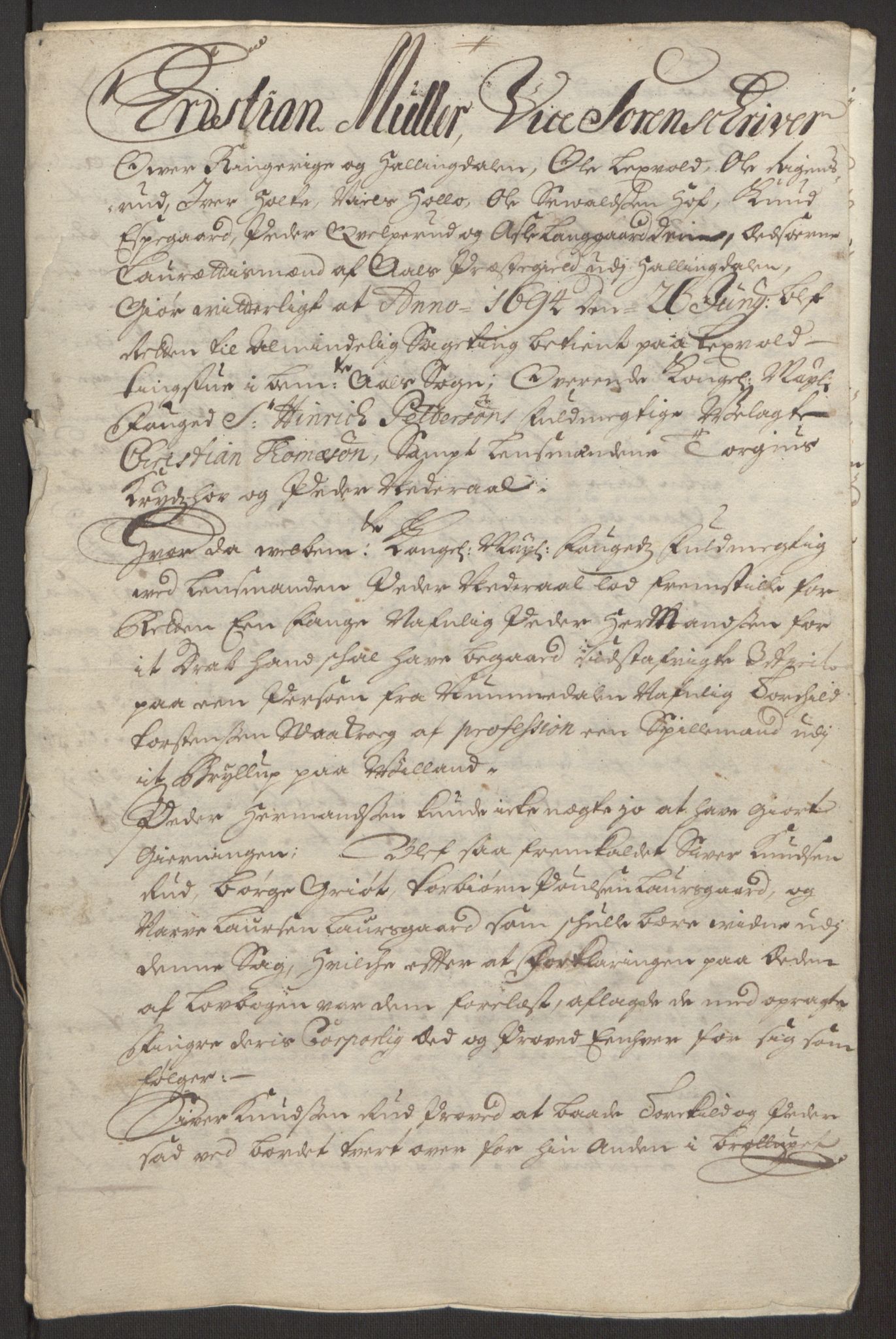 Rentekammeret inntil 1814, Reviderte regnskaper, Fogderegnskap, RA/EA-4092/R22/L1452: Fogderegnskap Ringerike, Hallingdal og Buskerud, 1695, p. 317
