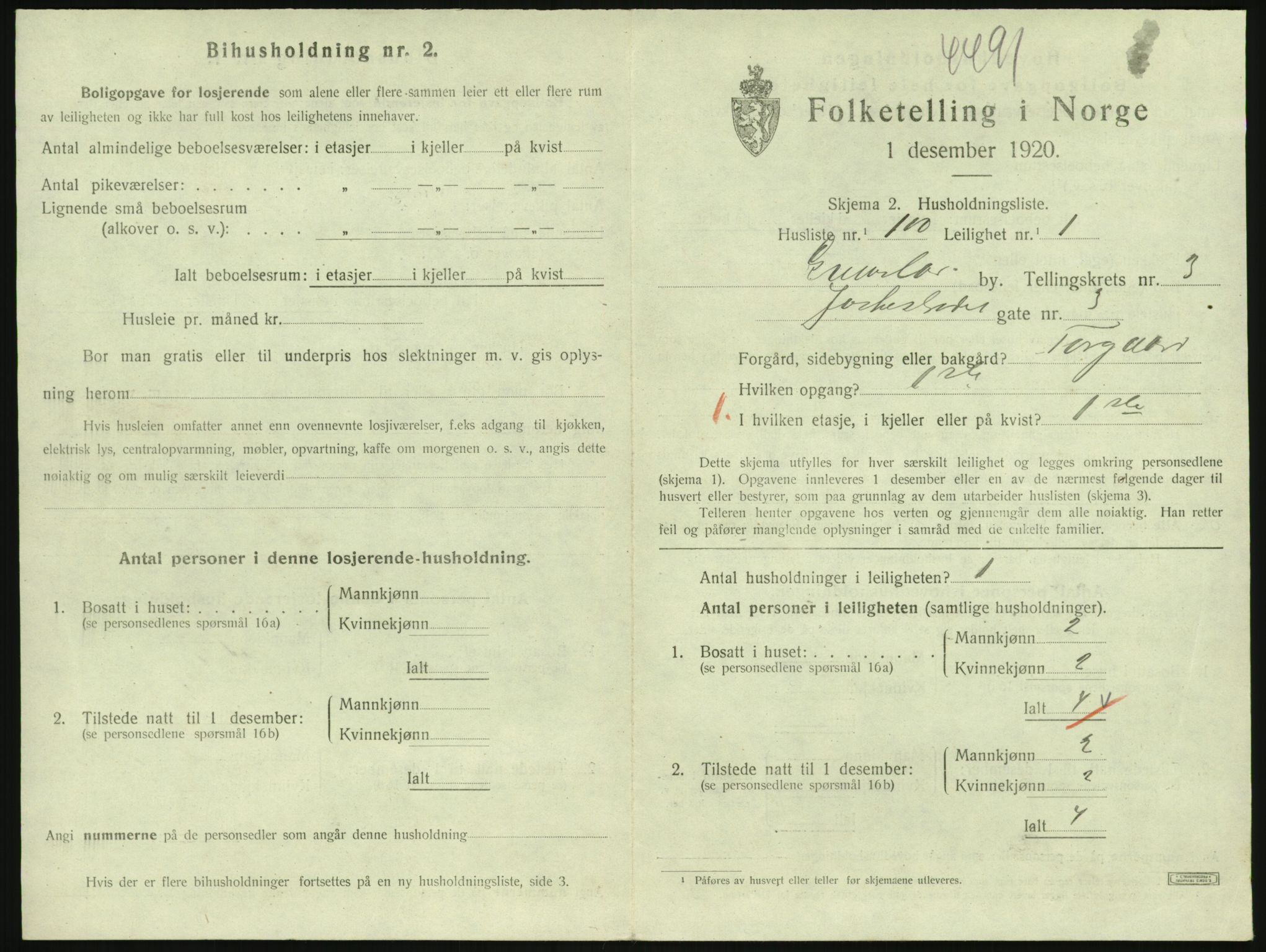 SAK, 1920 census for Grimstad, 1920, p. 1803