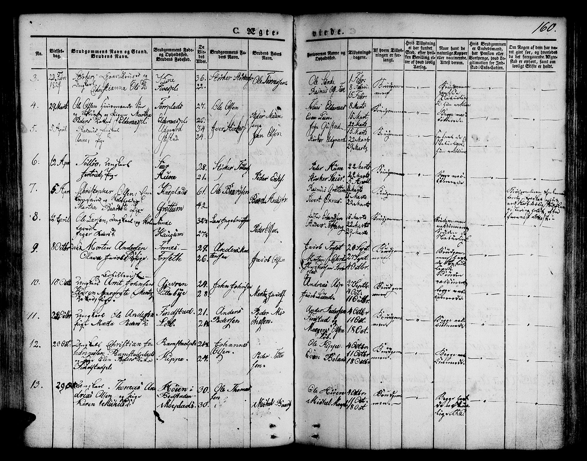 Ministerialprotokoller, klokkerbøker og fødselsregistre - Nord-Trøndelag, SAT/A-1458/746/L0445: Parish register (official) no. 746A04, 1826-1846, p. 160