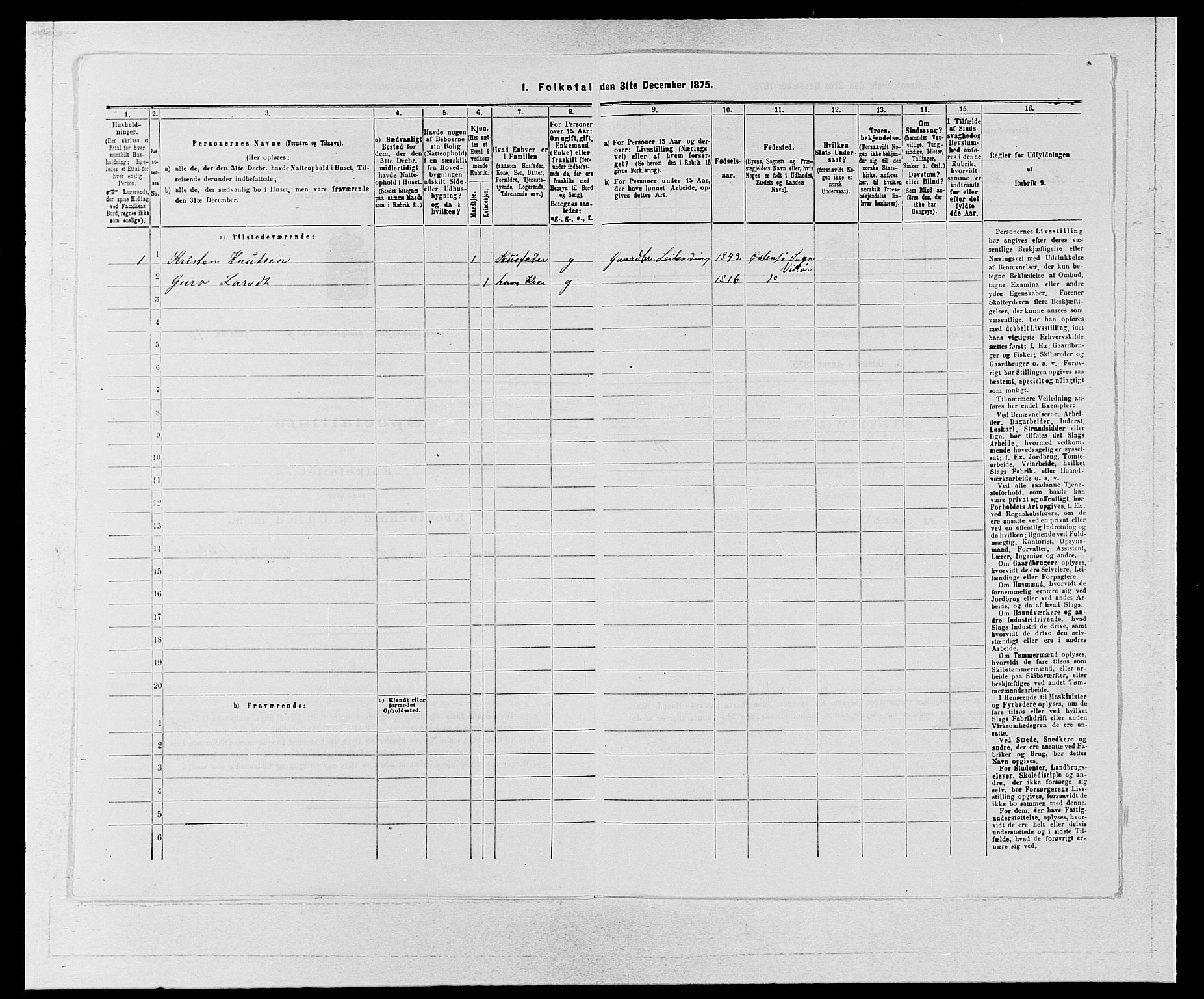 SAB, 1875 census for 1238P Vikør, 1875, p. 671