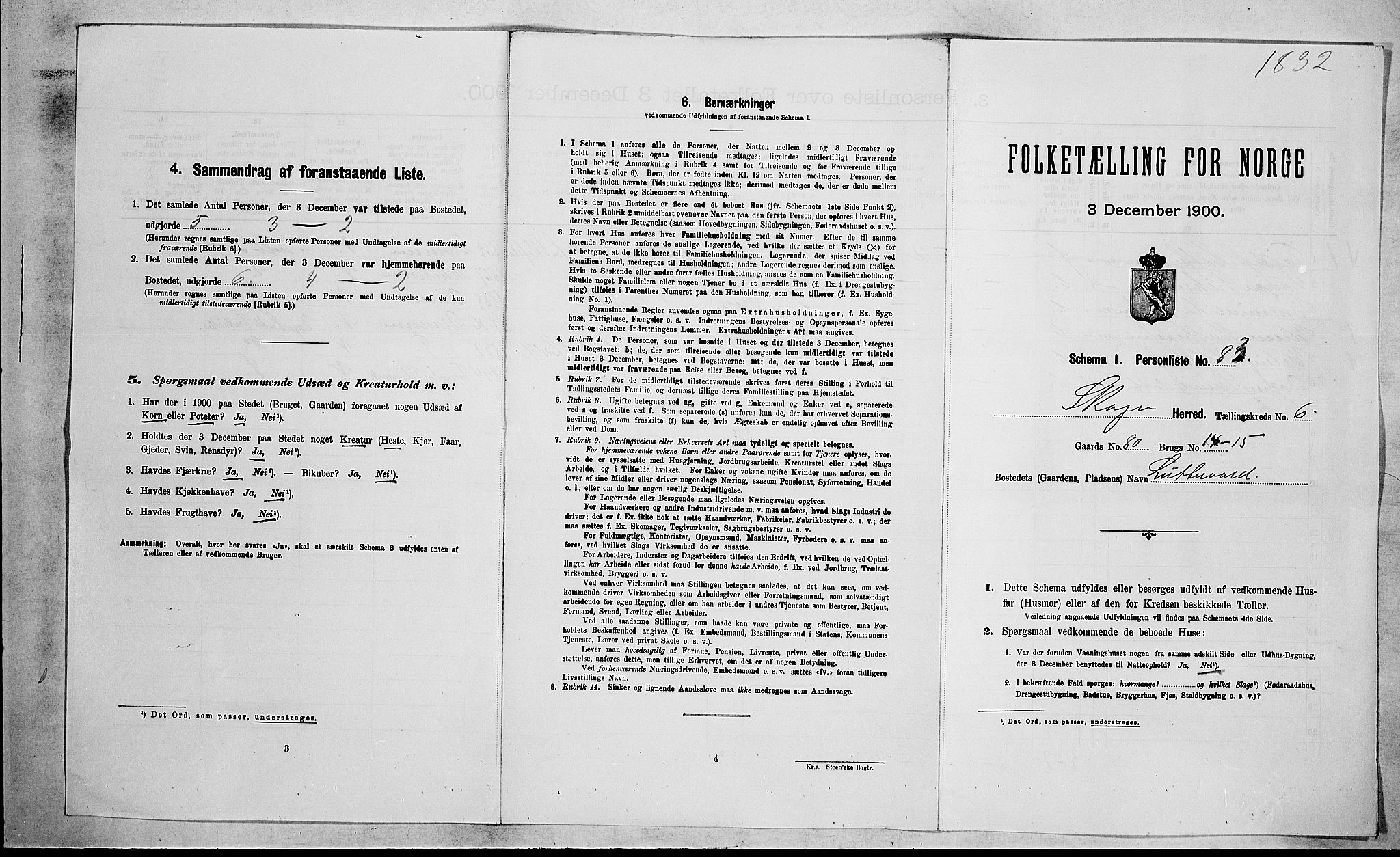 RA, 1900 census for Skoger, 1900, p. 1151