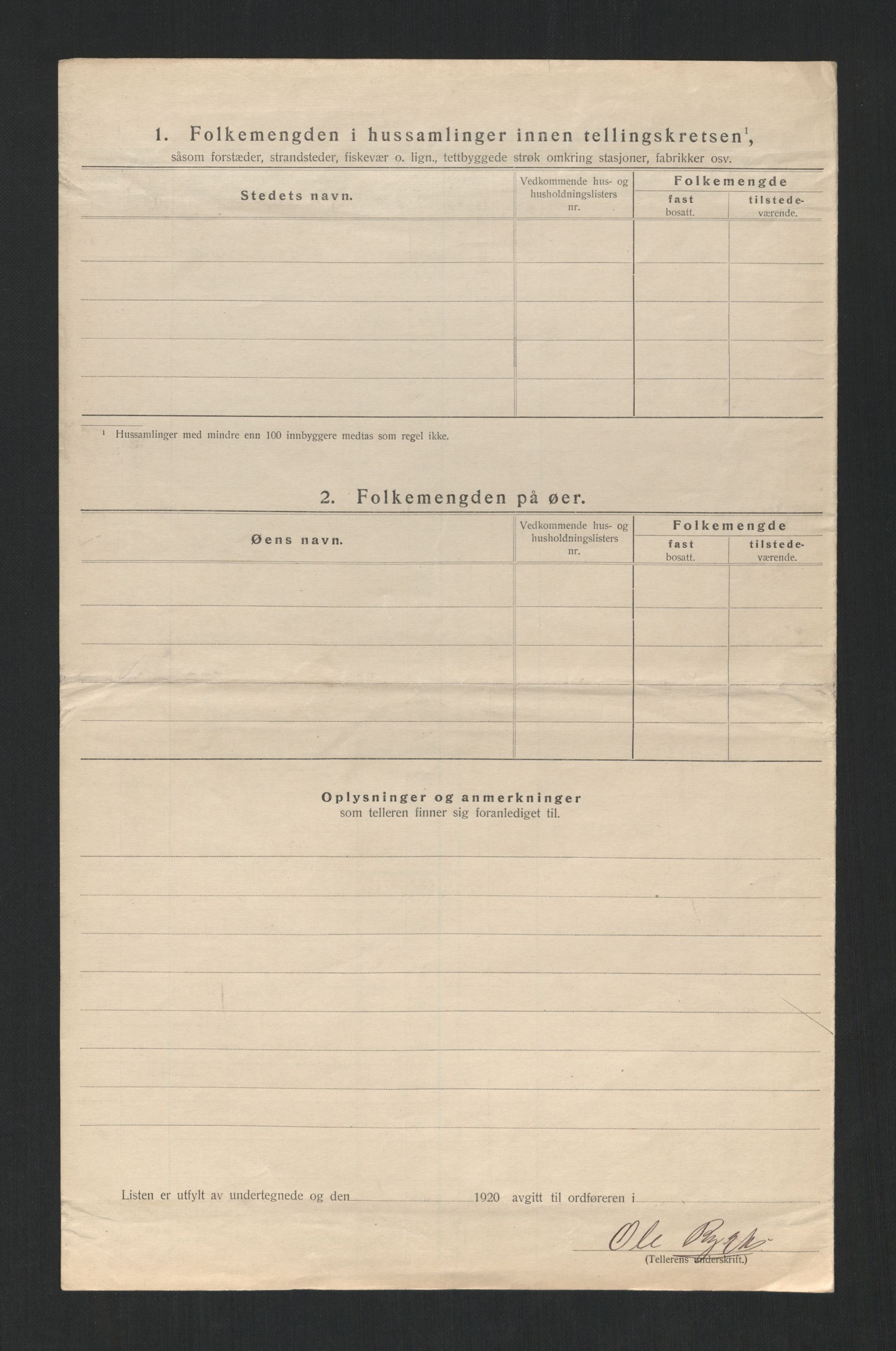 SAT, 1920 census for Kvam, 1920, p. 39