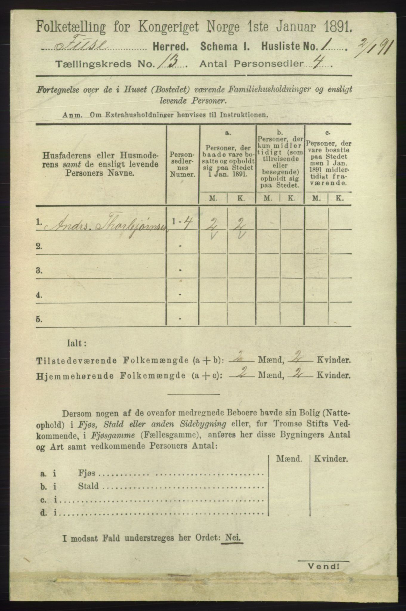 RA, 1891 census for 1241 Fusa, 1891, p. 2792