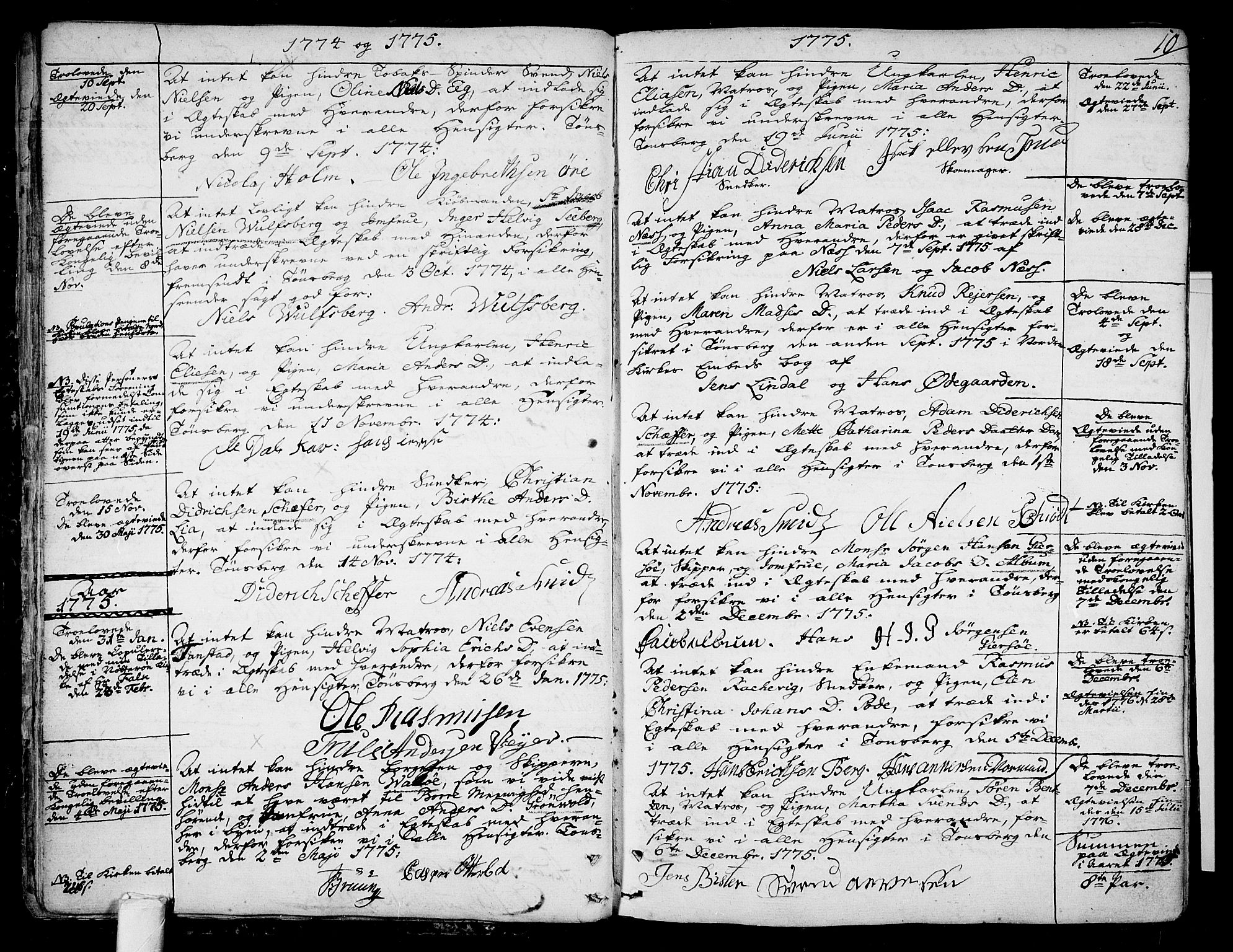 Tønsberg kirkebøker, AV/SAKO-A-330/F/Fa/L0002: Parish register (official) no. I 2, 1760-1796, p. 10