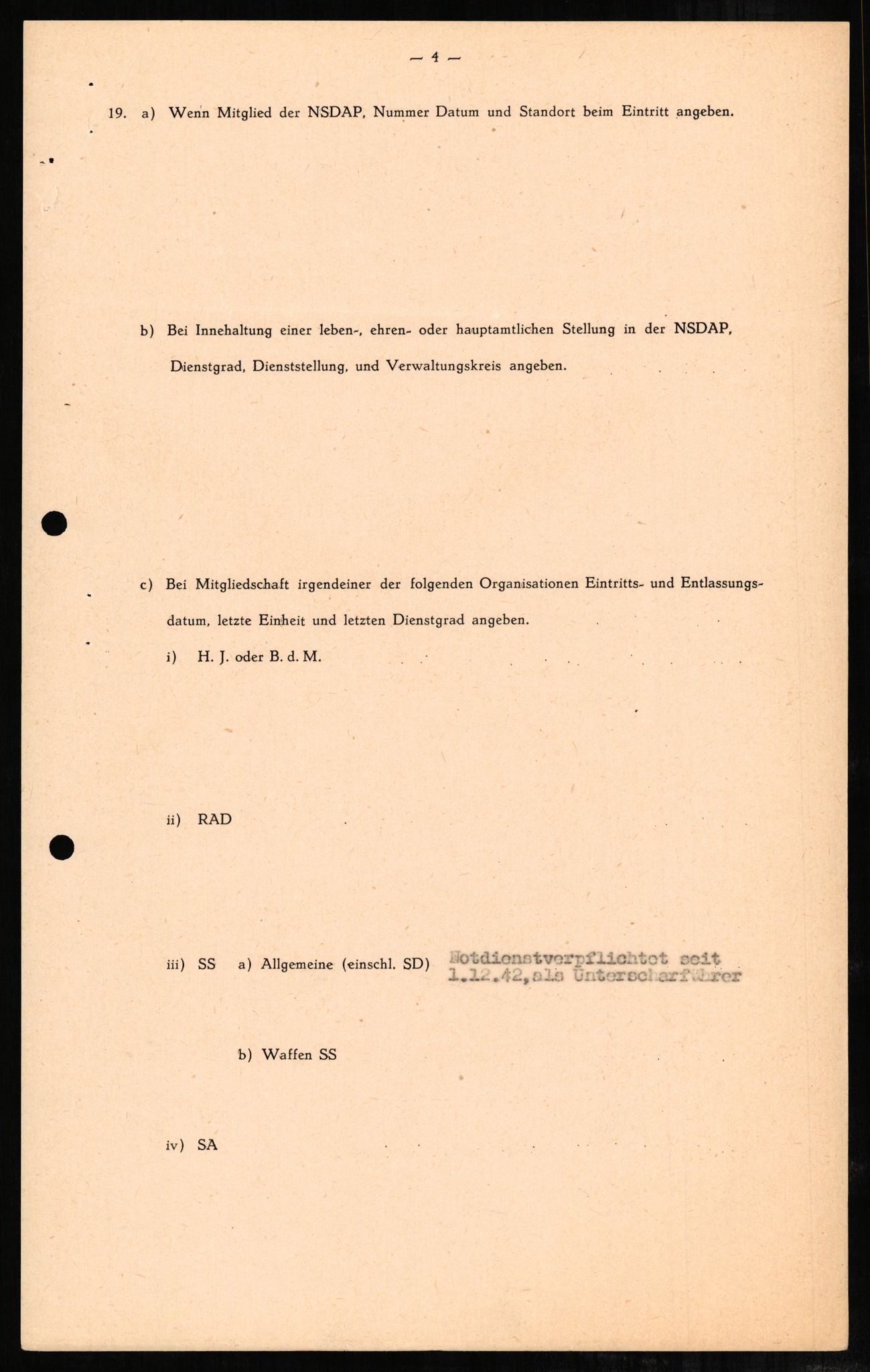 Forsvaret, Forsvarets overkommando II, AV/RA-RAFA-3915/D/Db/L0001: CI Questionaires. Tyske okkupasjonsstyrker i Norge. Tyskere., 1945-1946, p. 23