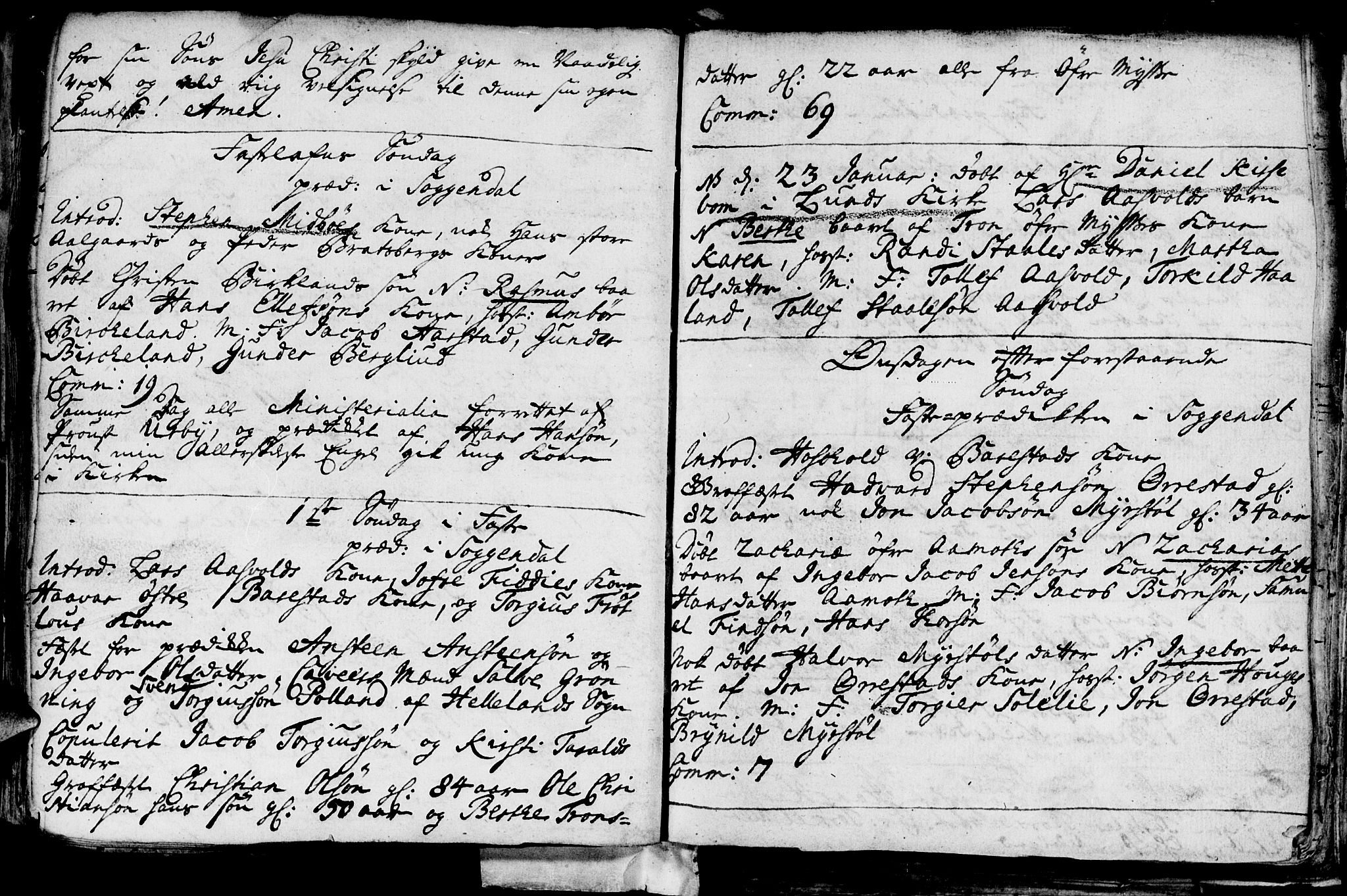 Sokndal sokneprestkontor, SAST/A-101808: Parish register (official) no. A 1, 1729-1740