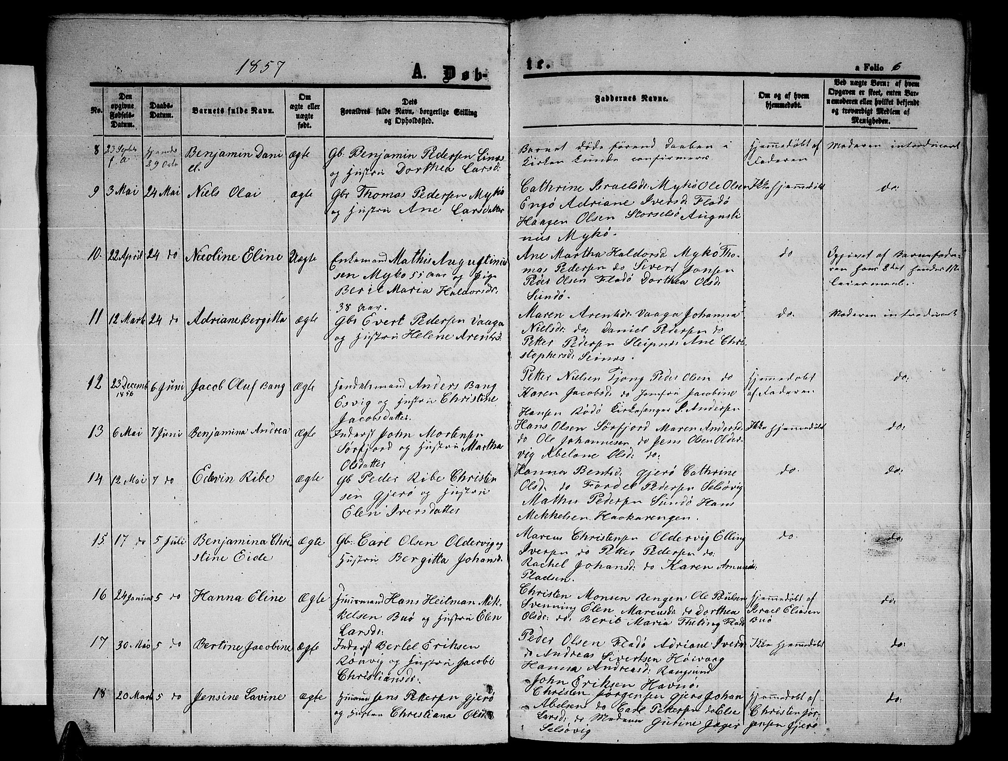 Ministerialprotokoller, klokkerbøker og fødselsregistre - Nordland, SAT/A-1459/841/L0619: Parish register (copy) no. 841C03, 1856-1876, p. 6