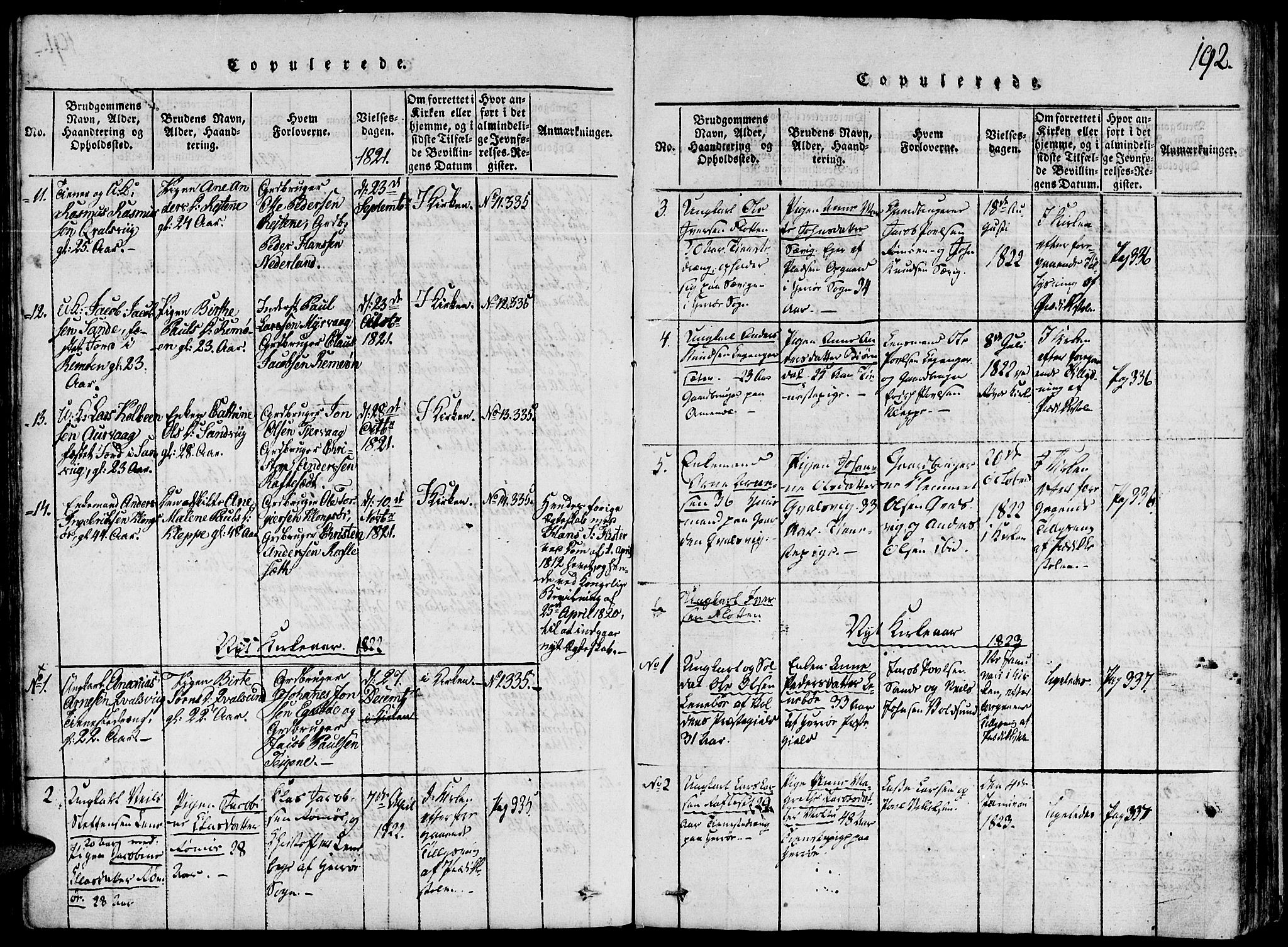 Ministerialprotokoller, klokkerbøker og fødselsregistre - Møre og Romsdal, AV/SAT-A-1454/507/L0069: Parish register (official) no. 507A04, 1816-1841, p. 192