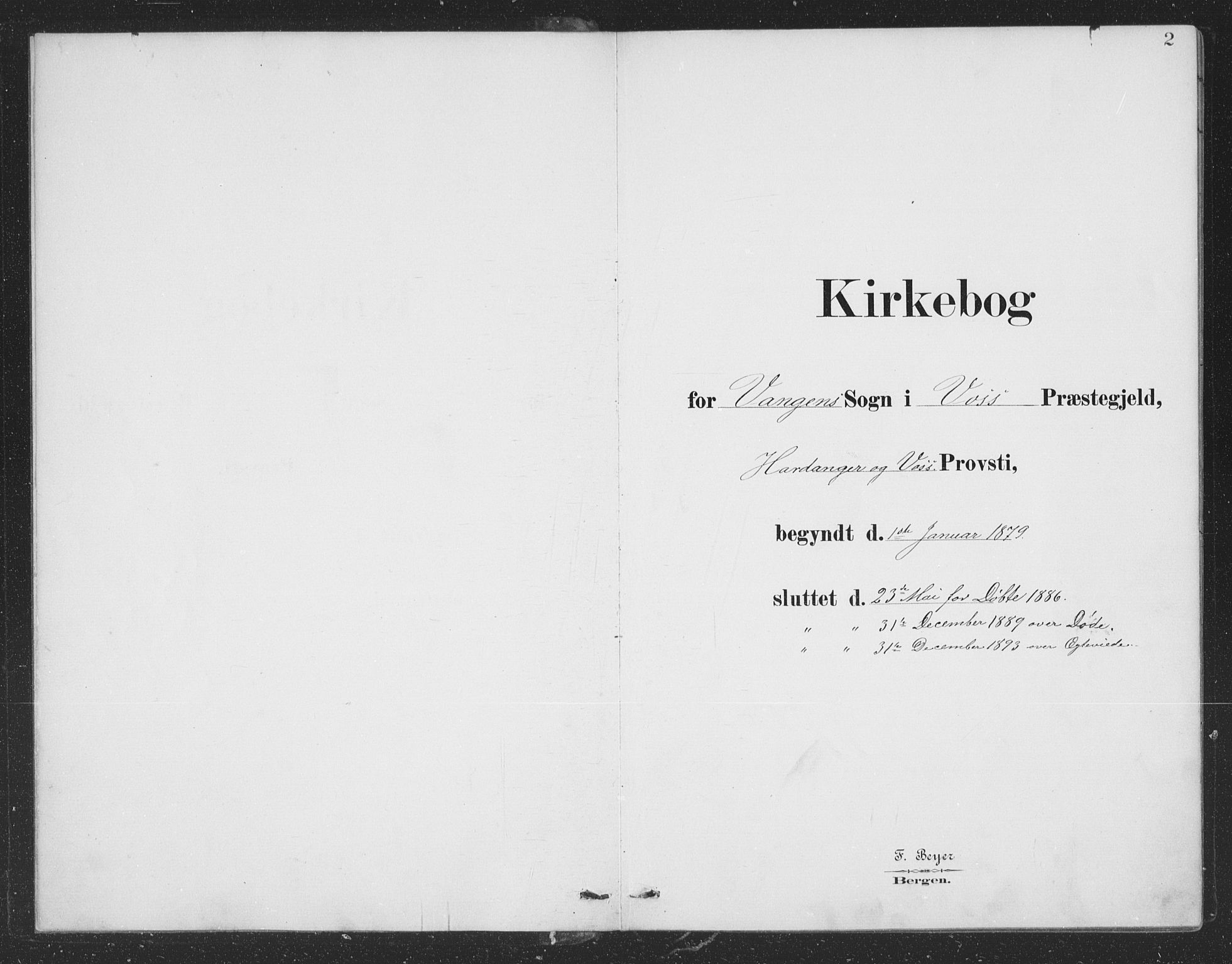 Voss sokneprestembete, AV/SAB-A-79001/H/Hab: Parish register (copy) no. B 3, 1879-1894, p. 2