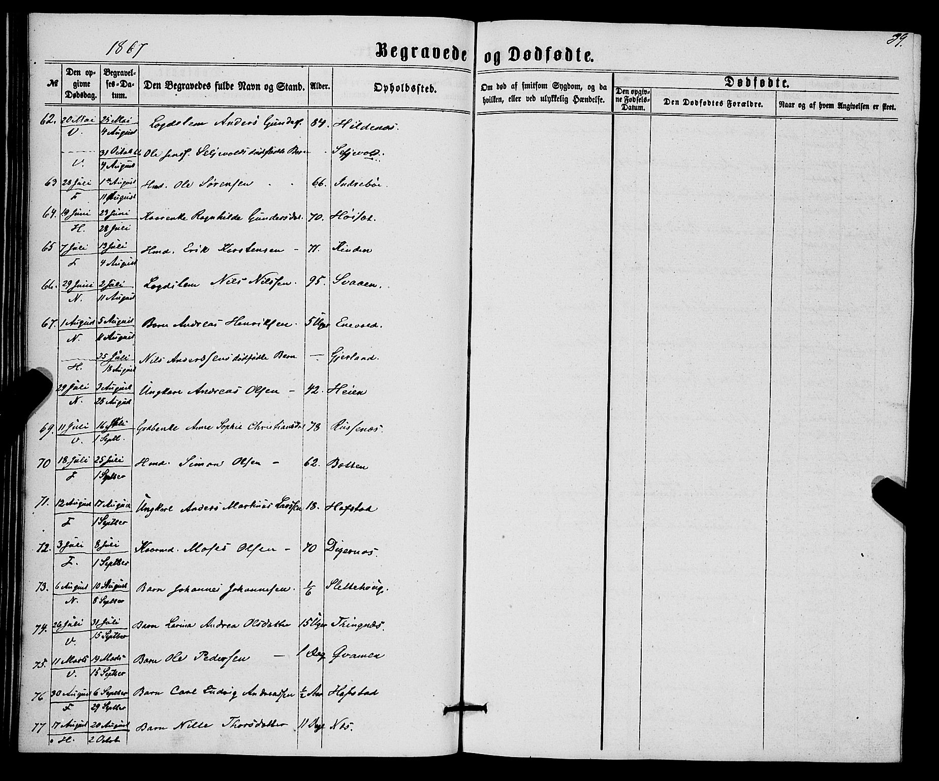 Førde sokneprestembete, SAB/A-79901/H/Haa/Haaa/L0010: Parish register (official) no. A 10, 1861-1876, p. 39