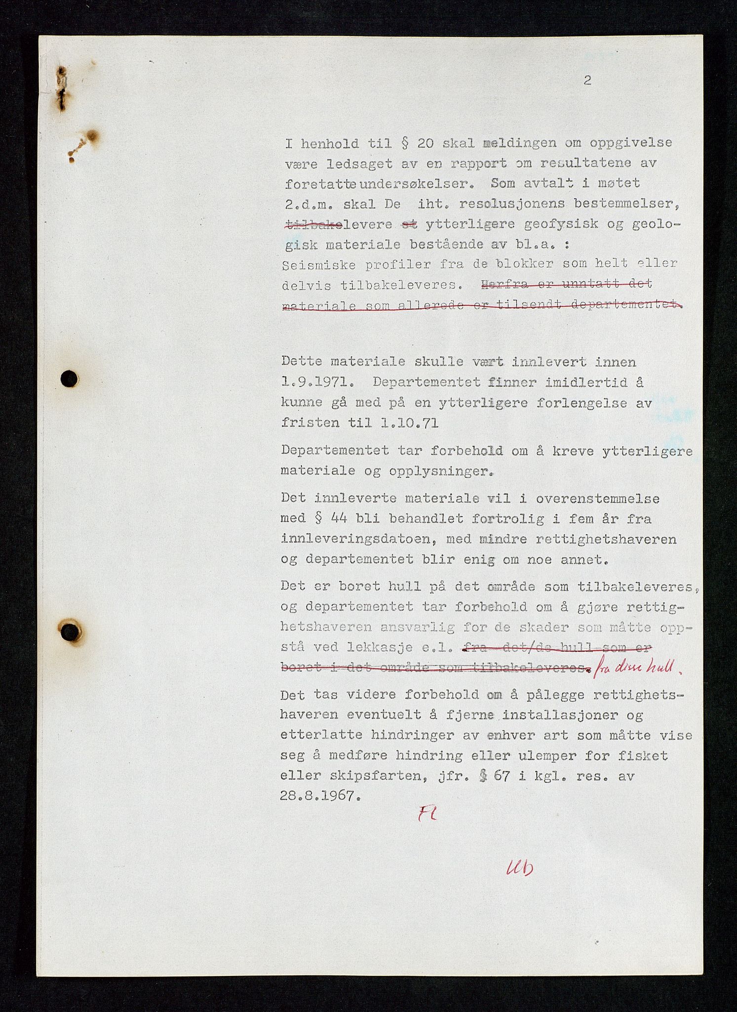 Industridepartementet, Oljekontoret, AV/SAST-A-101348/Da/L0004: Arkivnøkkel 711 - 712 Utvinningstillatelser, 1970-1971, p. 105