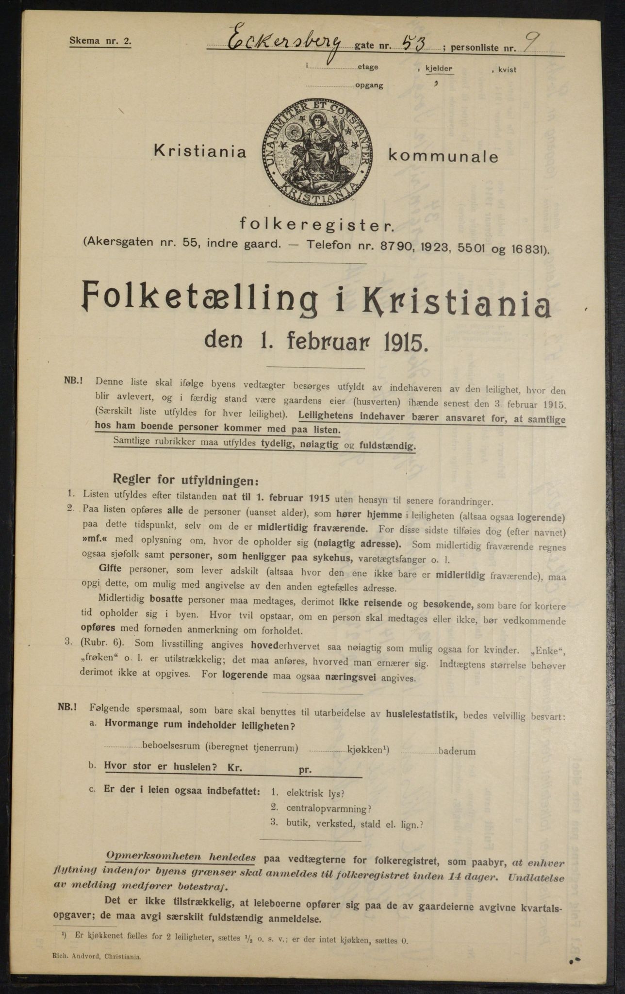 OBA, Municipal Census 1915 for Kristiania, 1915, p. 18248