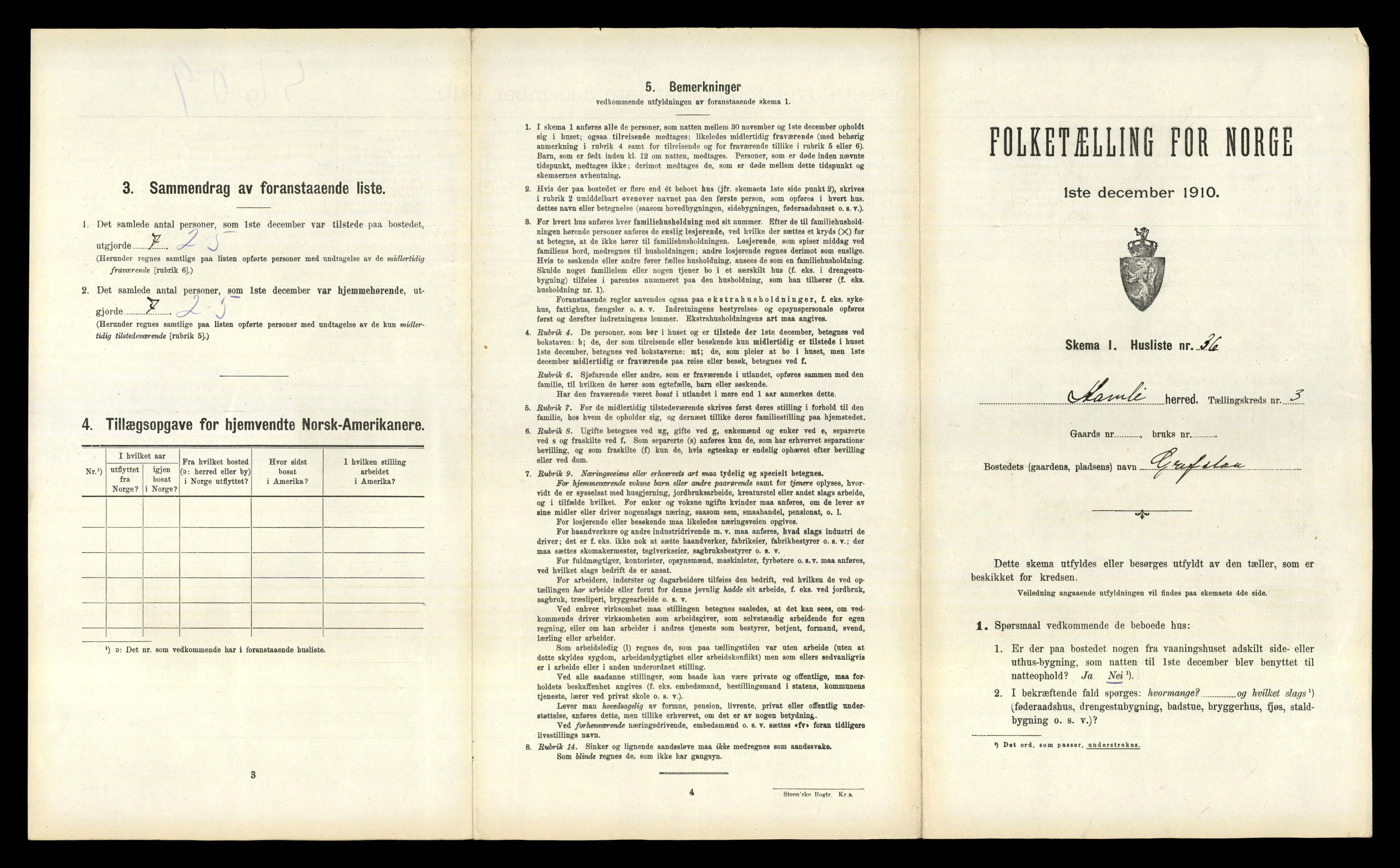 RA, 1910 census for Åmli, 1910, p. 225