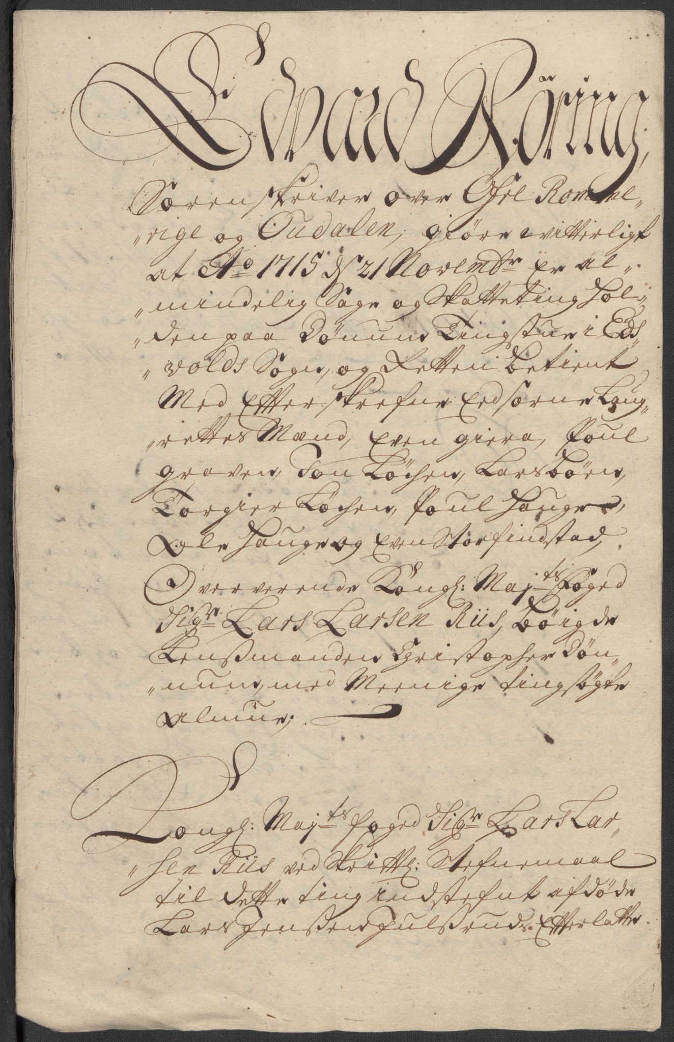 Rentekammeret inntil 1814, Reviderte regnskaper, Fogderegnskap, AV/RA-EA-4092/R12/L0724: Fogderegnskap Øvre Romerike, 1715, p. 172