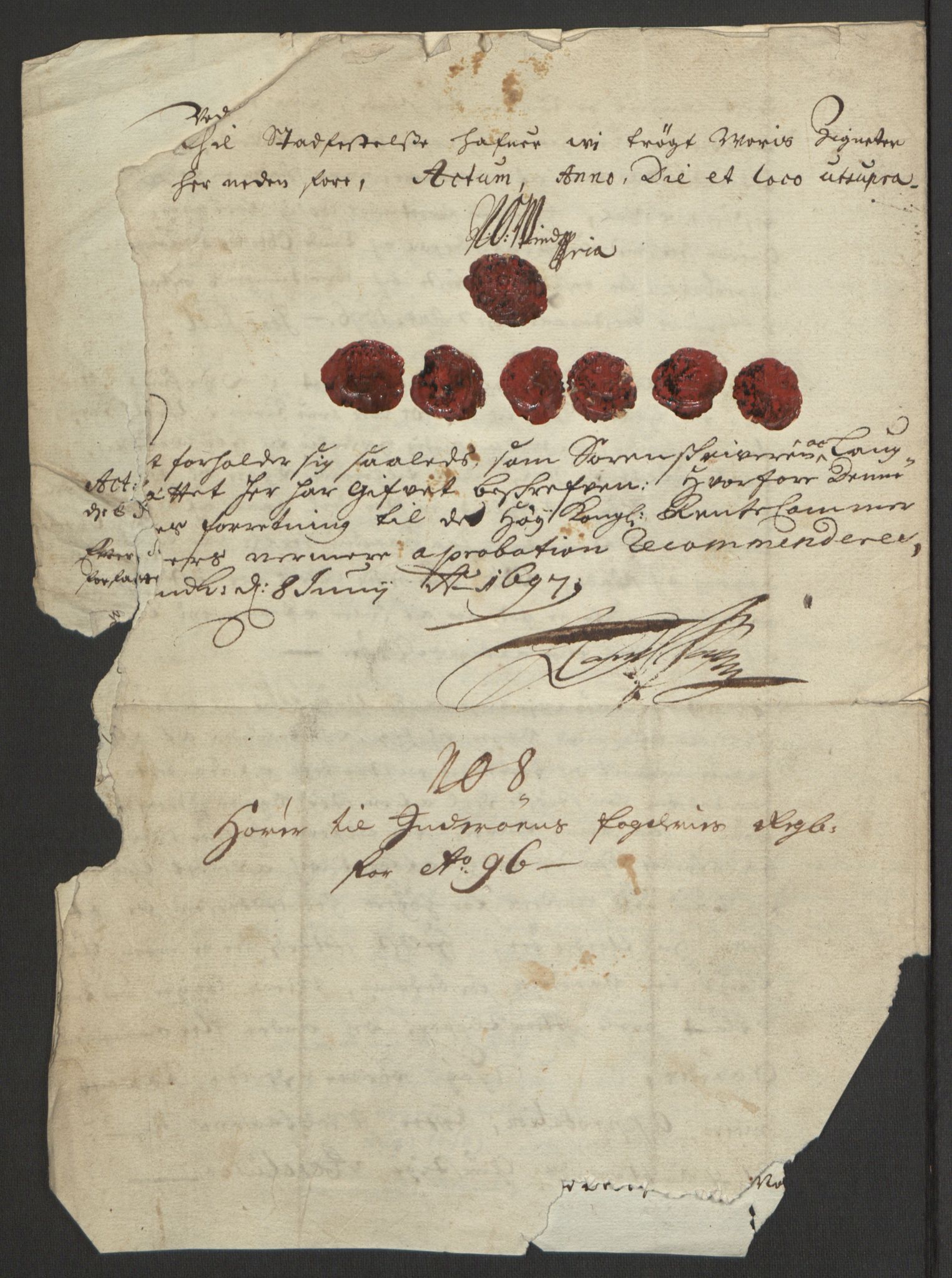 Rentekammeret inntil 1814, Reviderte regnskaper, Fogderegnskap, RA/EA-4092/R63/L4309: Fogderegnskap Inderøy, 1695-1697, p. 352