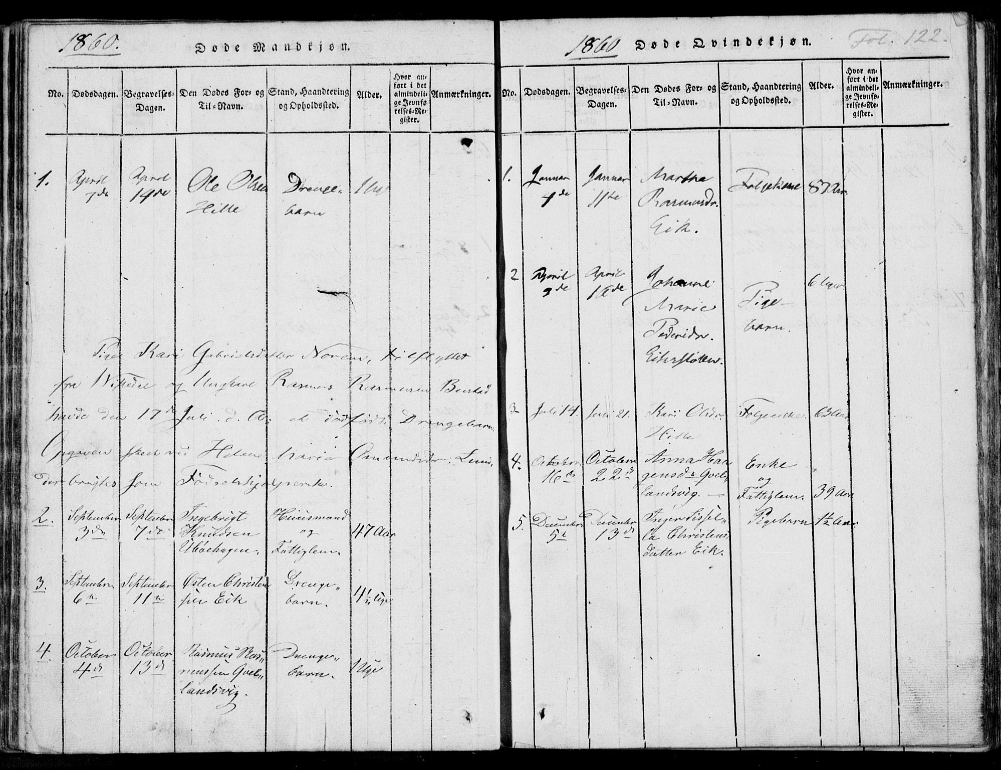 Nedstrand sokneprestkontor, AV/SAST-A-101841/01/IV: Parish register (official) no. A 7, 1816-1870, p. 122