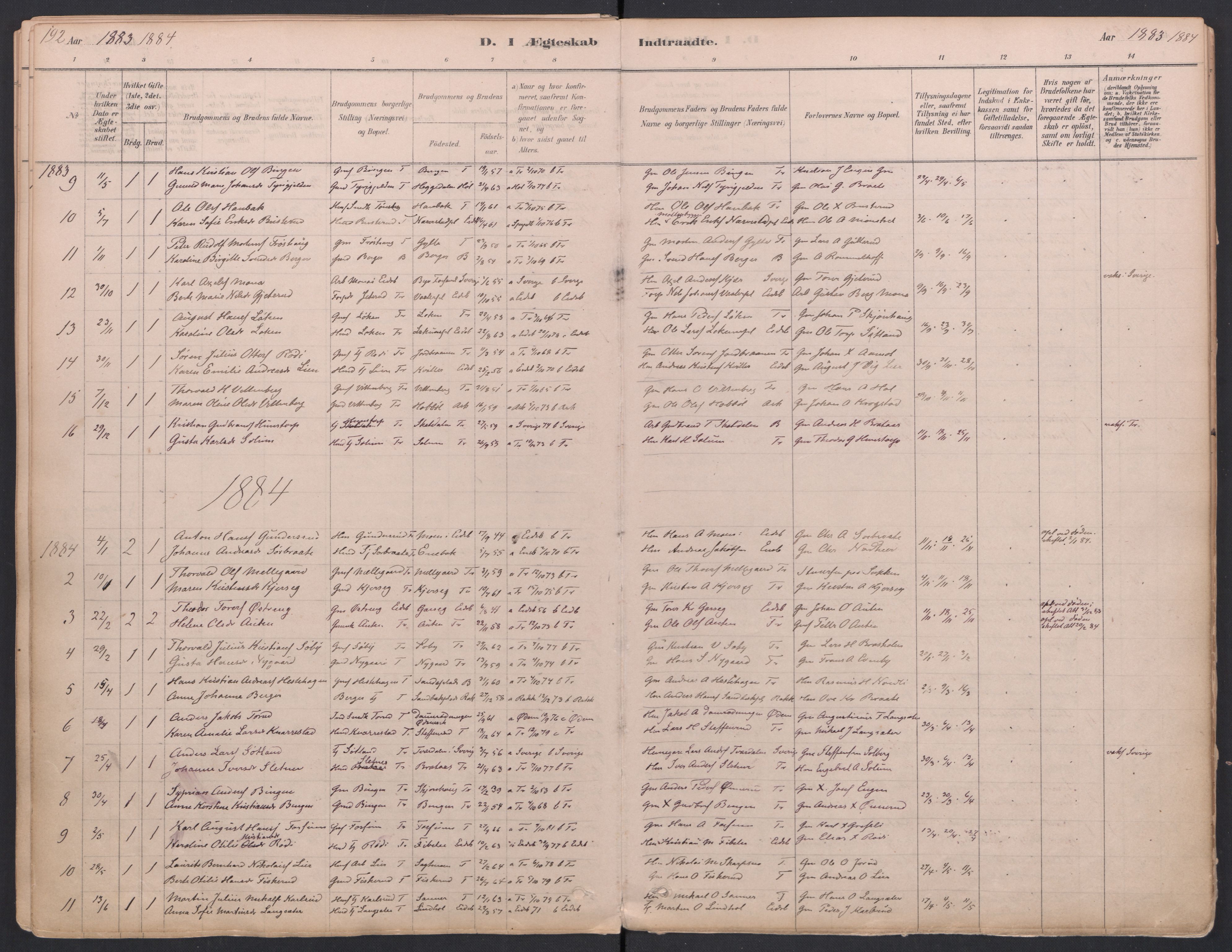 Trøgstad prestekontor Kirkebøker, SAO/A-10925/F/Fa/L0010: Parish register (official) no. I 10, 1878-1898, p. 192