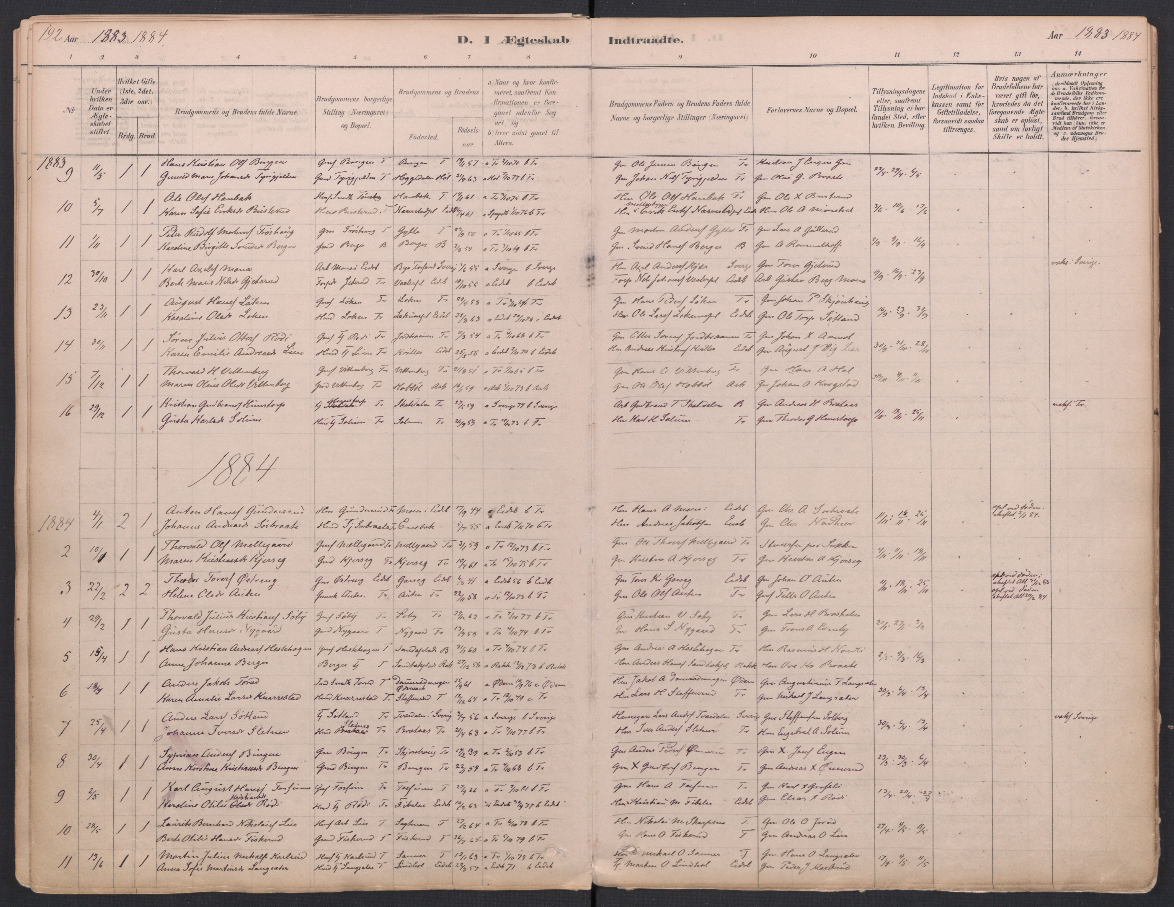 Trøgstad prestekontor Kirkebøker, AV/SAO-A-10925/F/Fa/L0010: Parish register (official) no. I 10, 1878-1898, p. 192