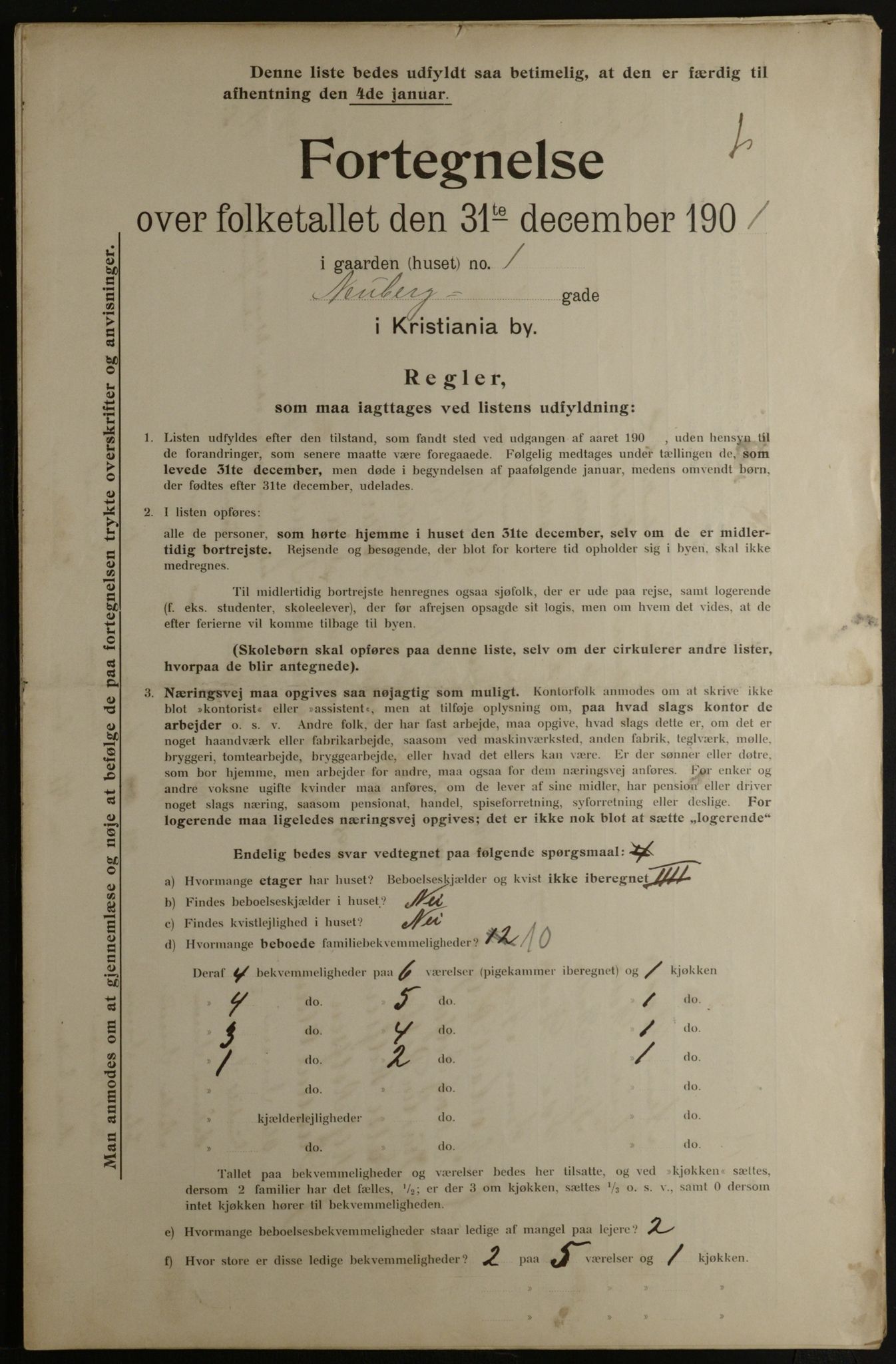 OBA, Municipal Census 1901 for Kristiania, 1901, p. 10701
