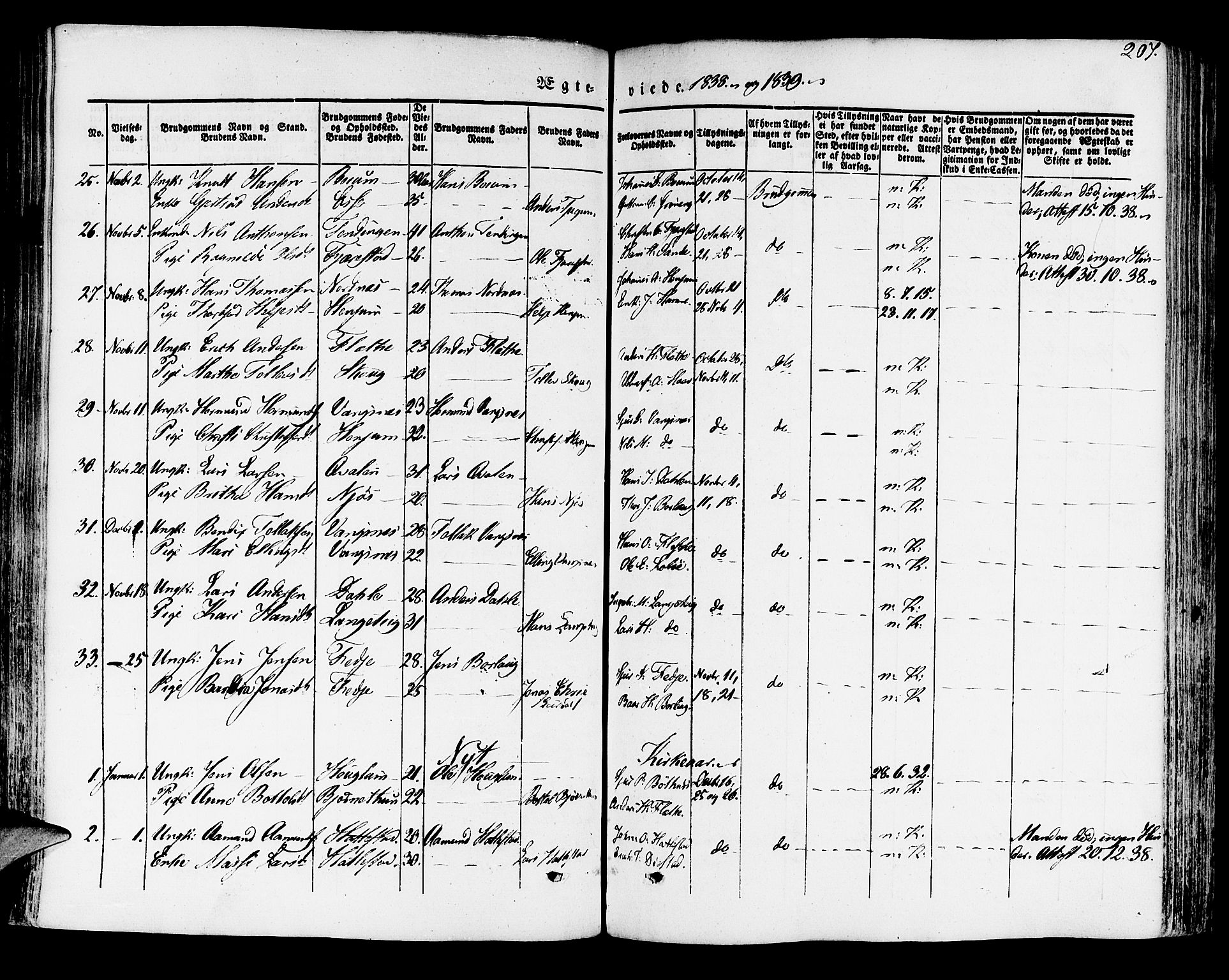 Leikanger sokneprestembete, AV/SAB-A-81001/H/Haa/Haaa/L0007: Parish register (official) no. A 7, 1838-1851, p. 207