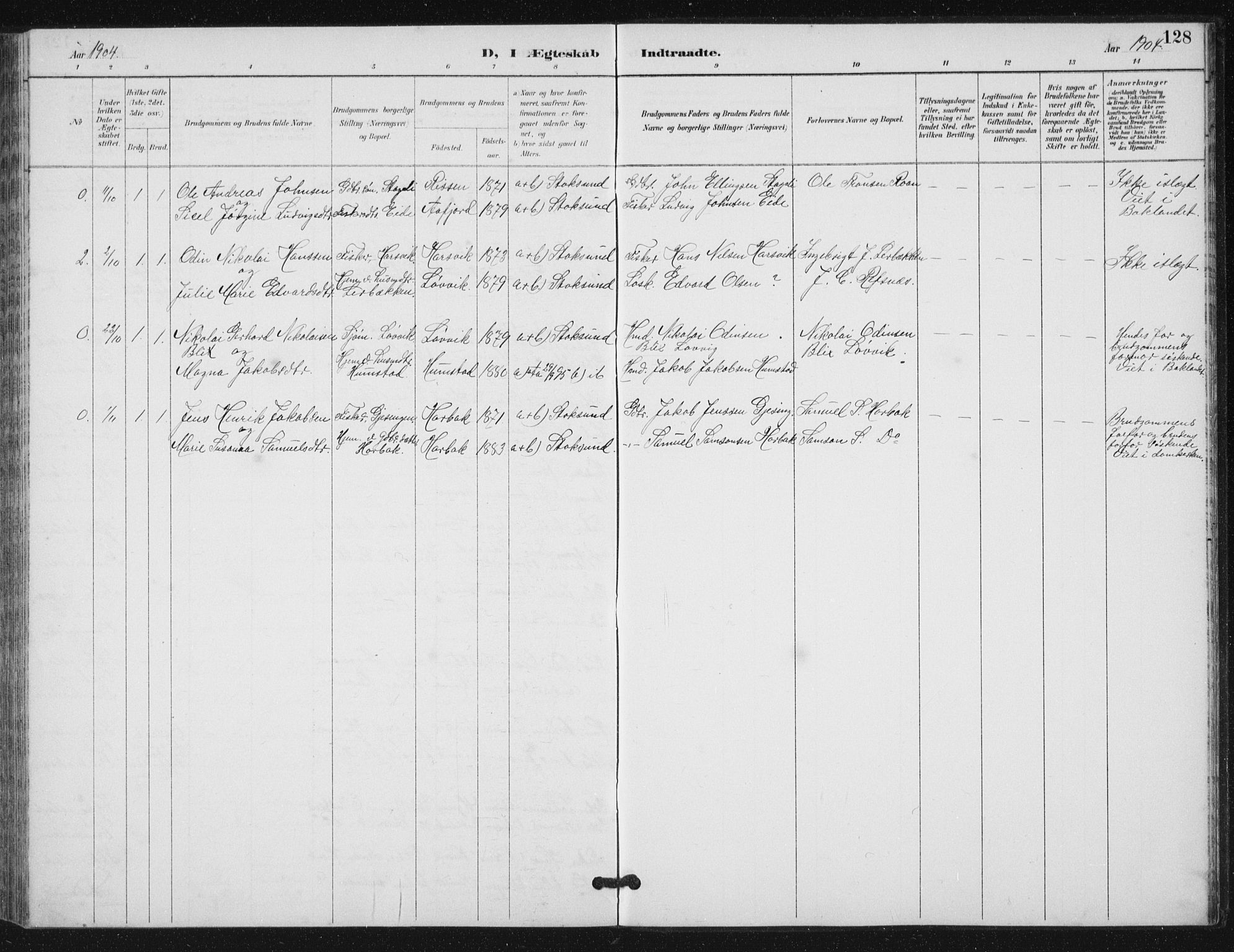 Ministerialprotokoller, klokkerbøker og fødselsregistre - Sør-Trøndelag, SAT/A-1456/656/L0698: Parish register (copy) no. 656C04, 1890-1904, p. 128